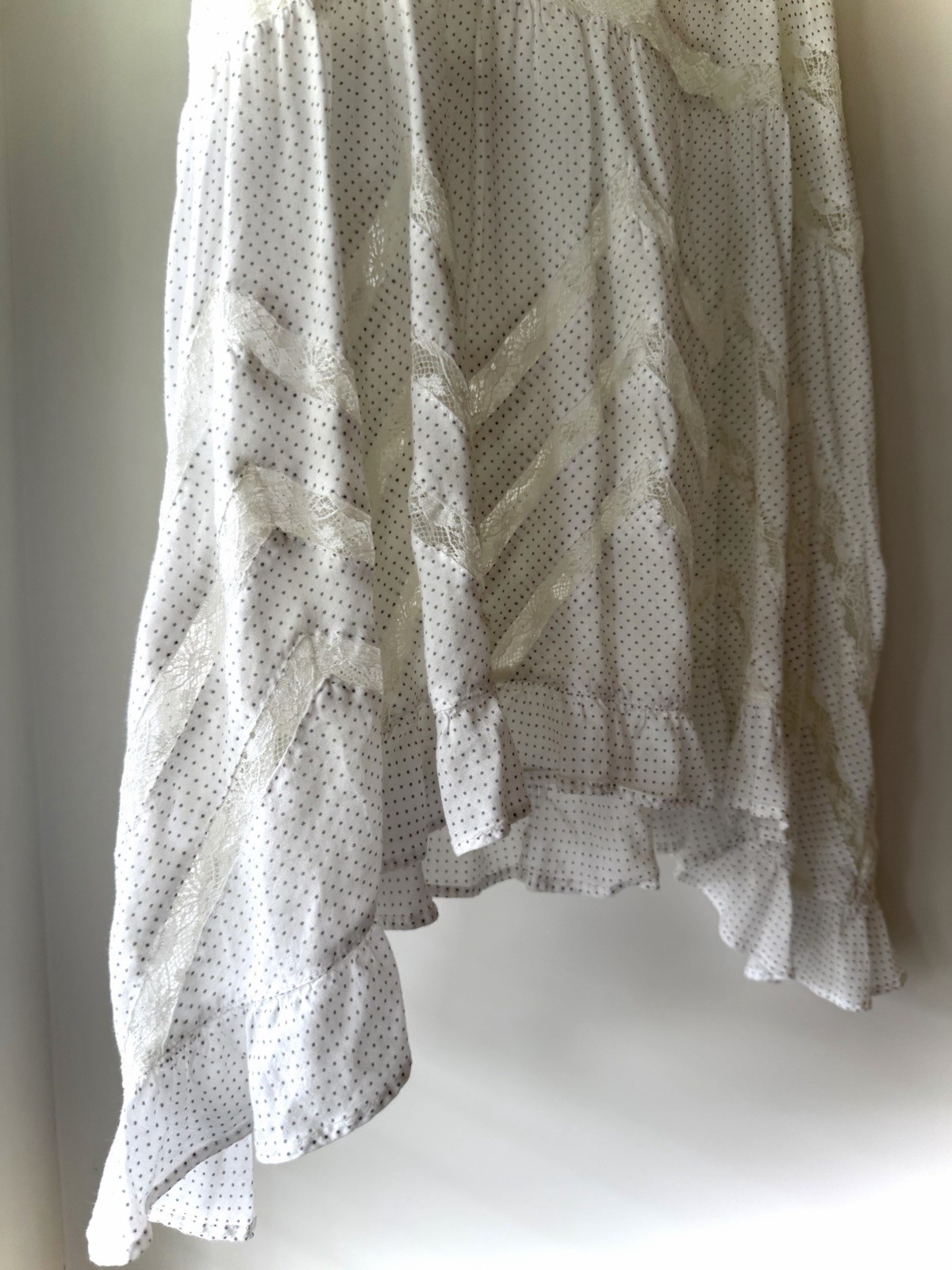 Intimately Free People XS Voile & Lace Polka Dot Sleeveless Slip Trapeze Dress