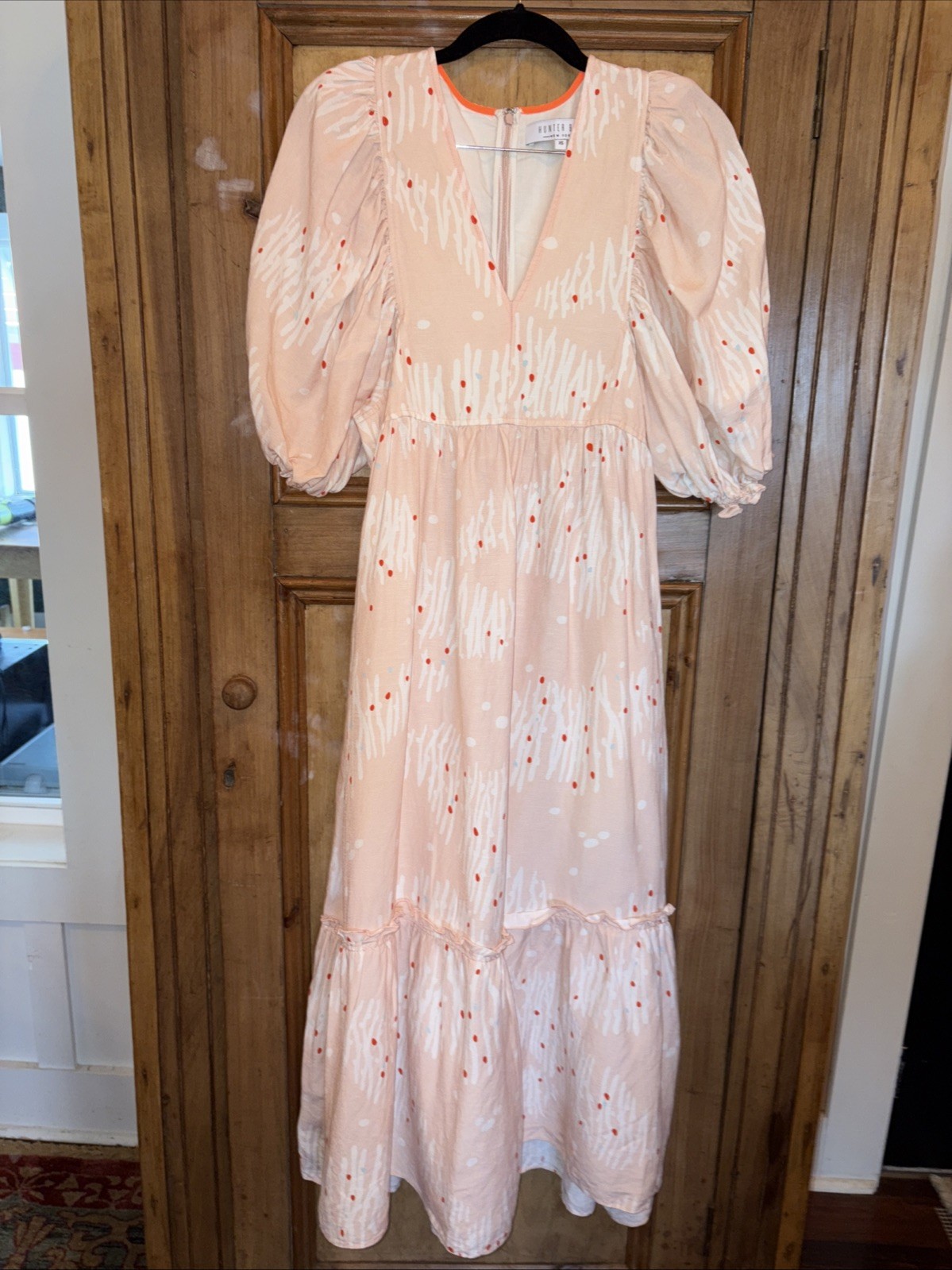 Hunter Bell Palmer Abstract Coral Dress S $445