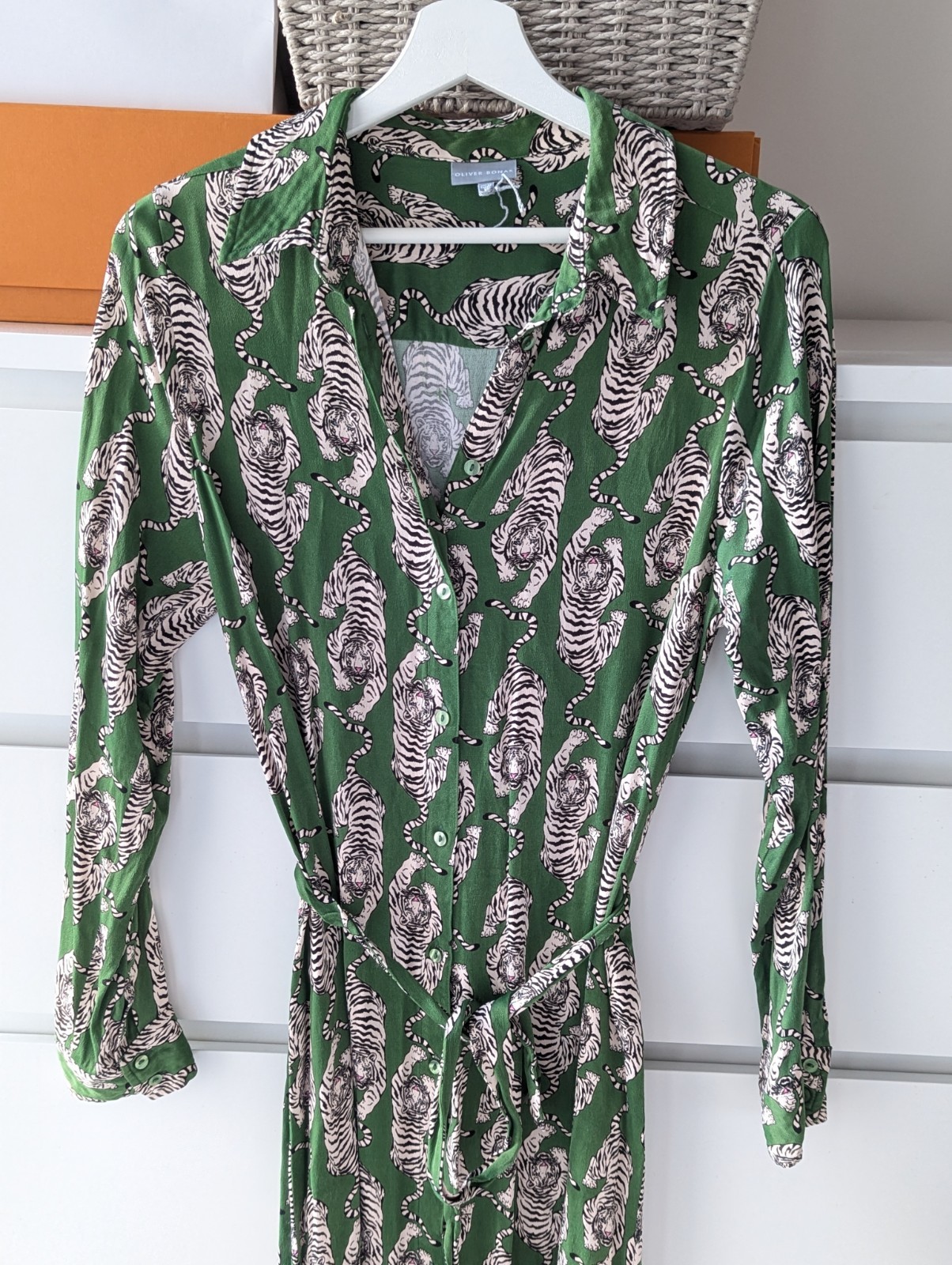 Oliver Bonas Green tiger dress size 14