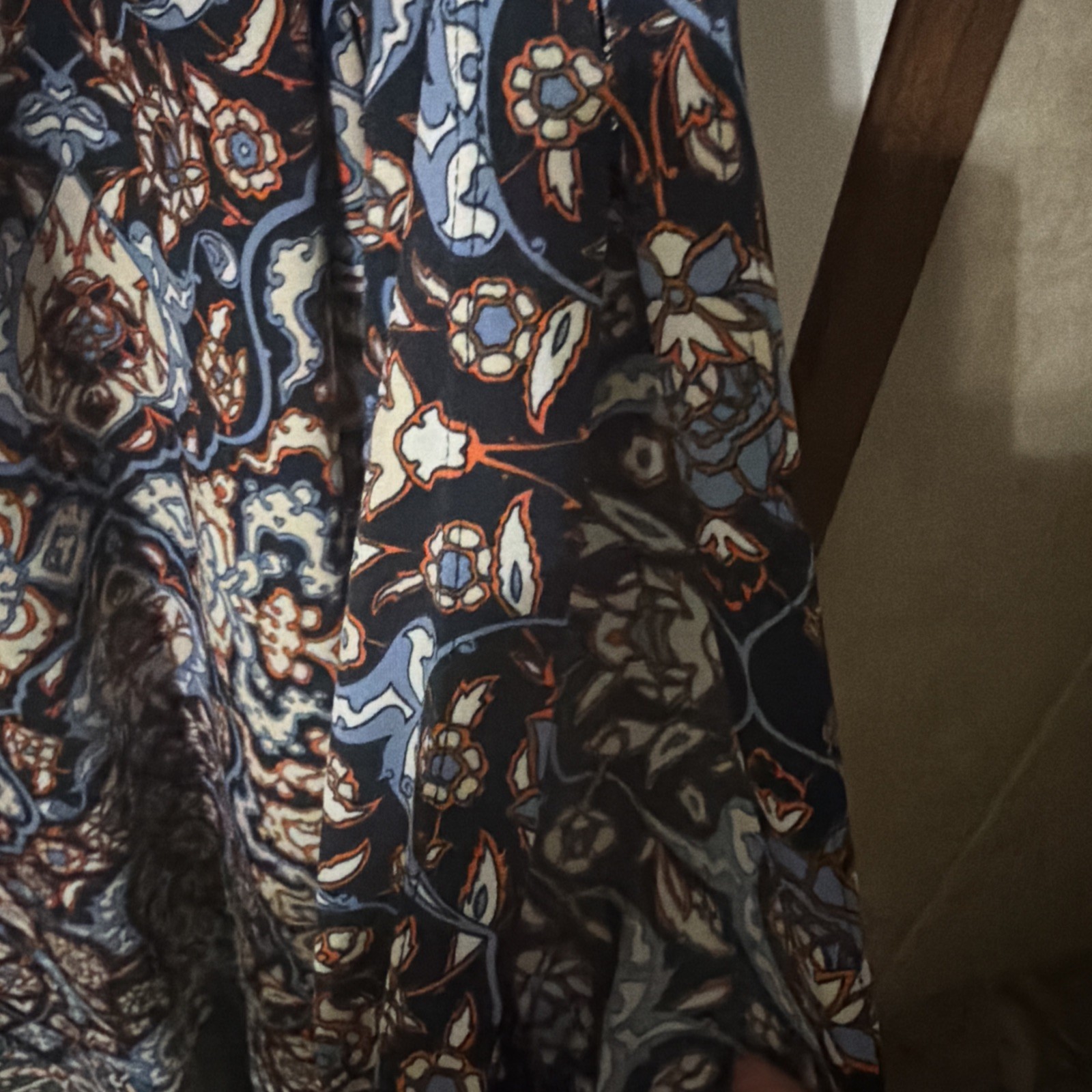 Max Edition Dress M multicolor print open long sleeve tie at cuff