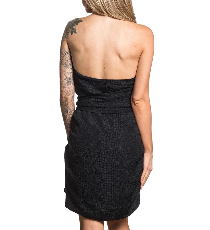 NWT Affliction 0 BAILEY TULIP Dress Black Premium Bondage Wear 2 Ways 132616