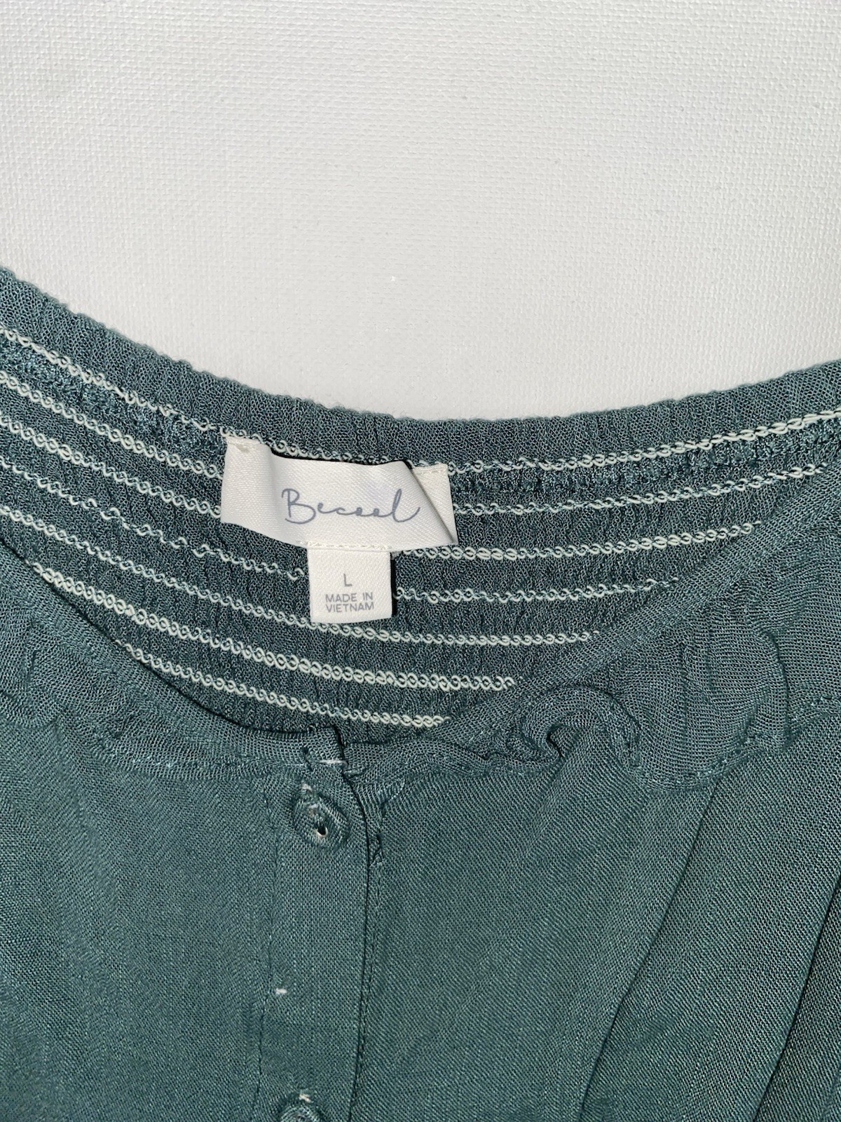 Becool Green Button Front Sundress Adjustable Straps Size Large