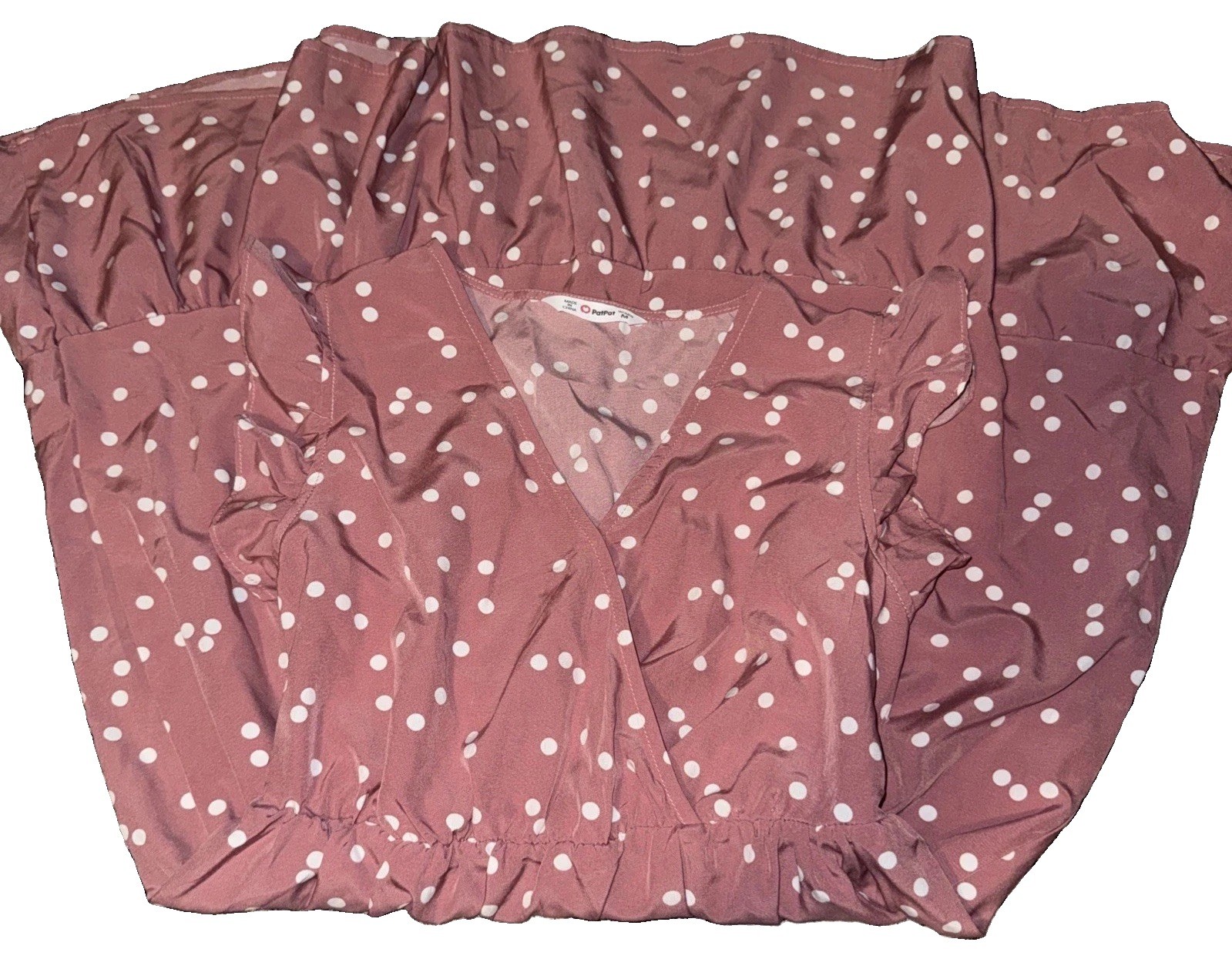 Pat Pat Pink polkadot Dress Size Medium, very nice CLEAN Smoke Free Home! VGC!
