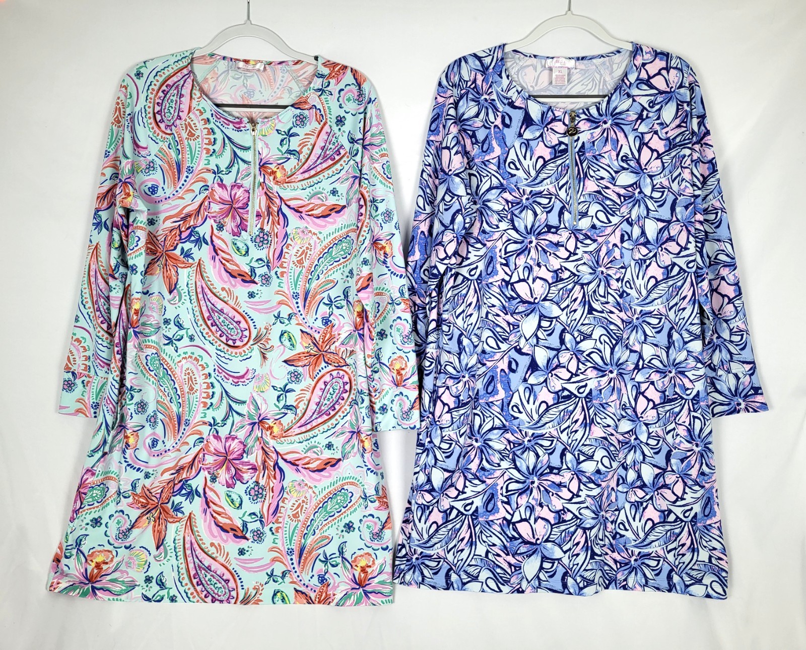 Stella Parker Dress Lot of 2 Size XL Beach Resort Long Sleeve 1/4 Zip