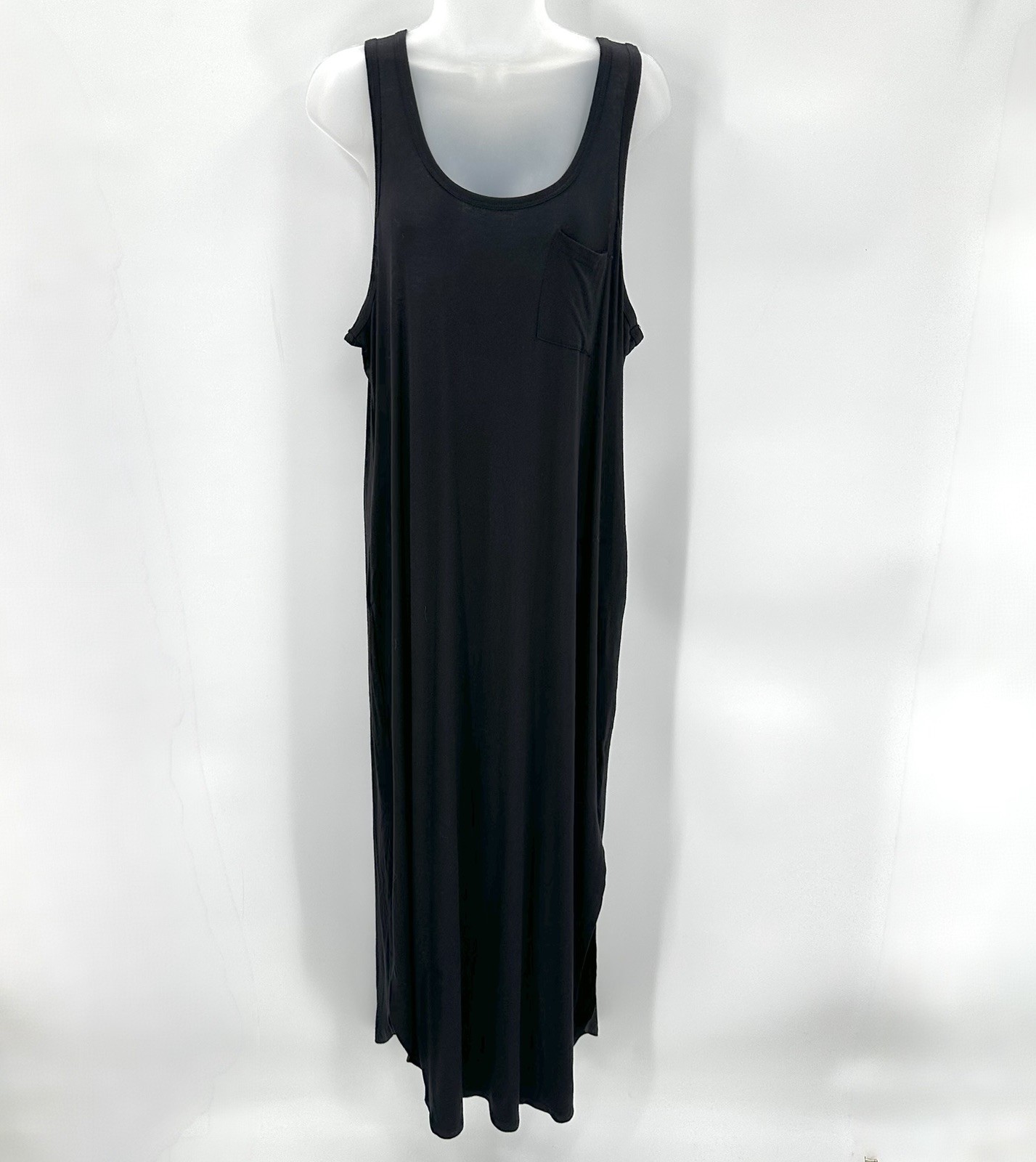 GRECERELLE Maxi Dress Women’s 2XL Black Long Sleeveless Slits Pockets Casual NEW