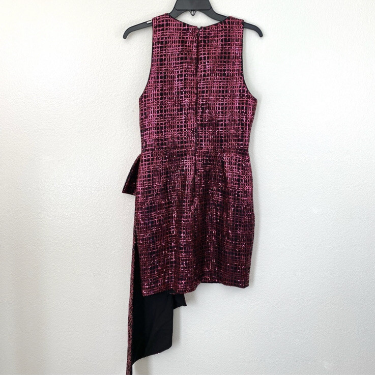 One33 Social Sequin Sheath Cocktail Dress Fuchia Pink 6