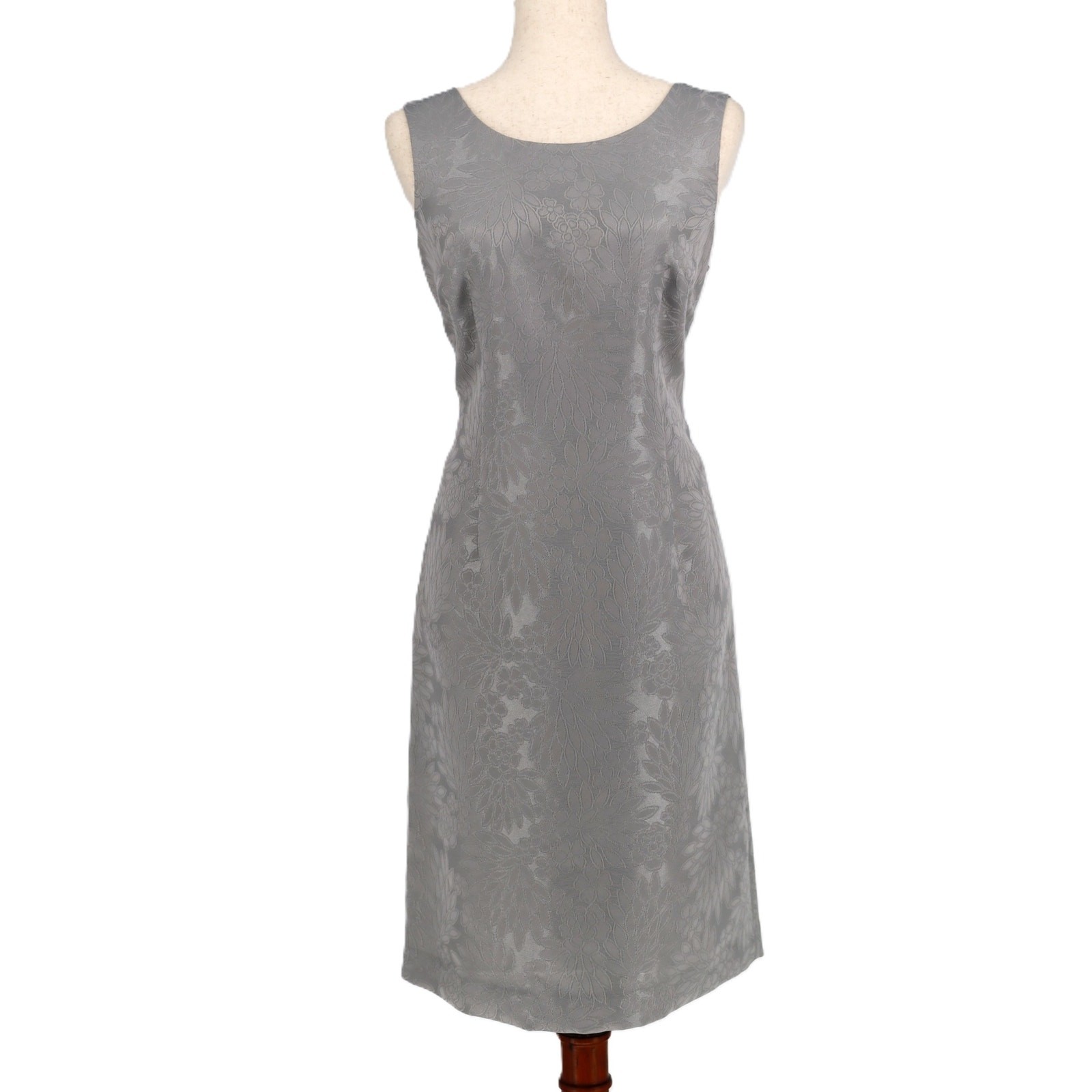 Le Suit Women Platinum Floral Sleeveless Sheath Knee Length Dress Size US 8