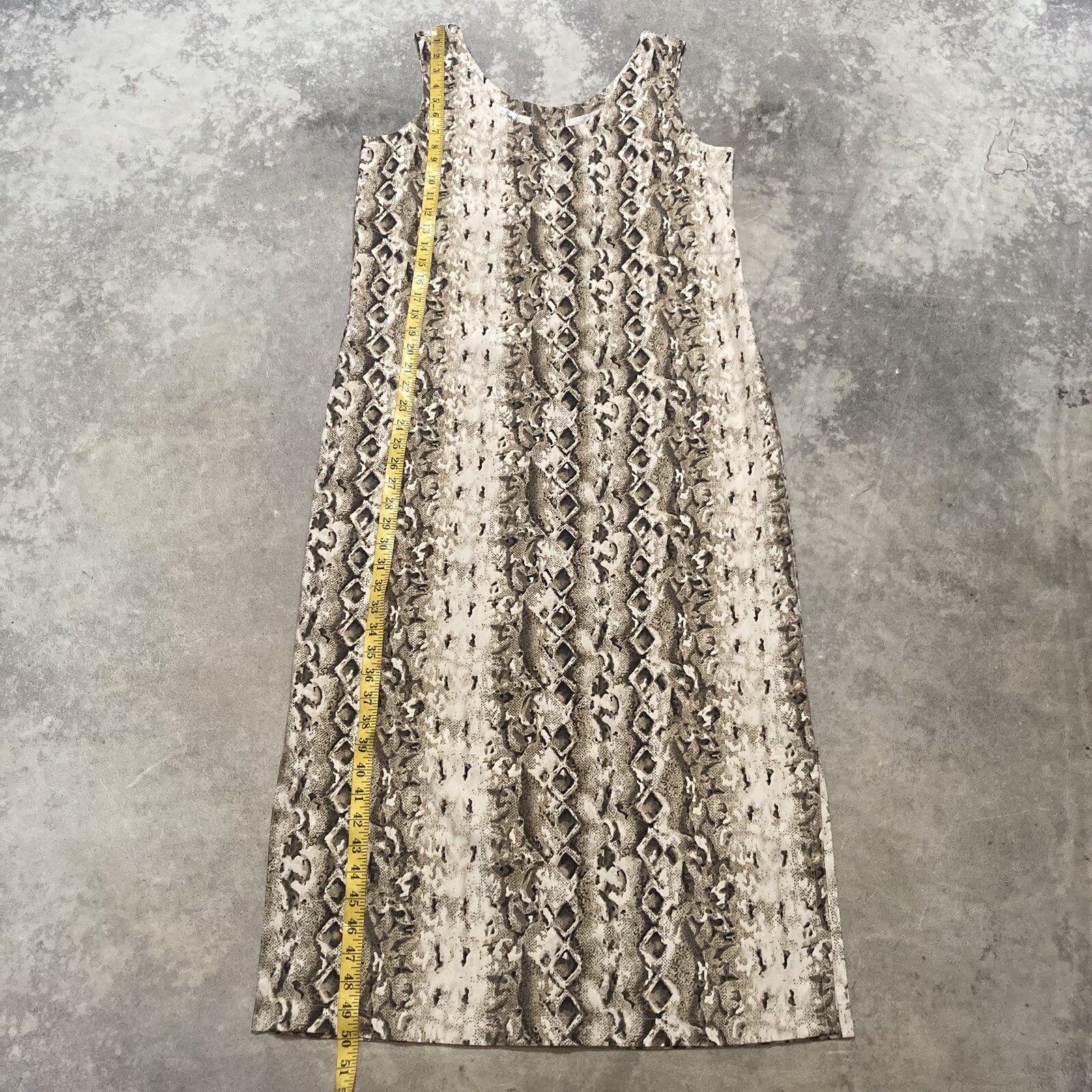 Rafaella Dress Womens Size 10 Silk Sleeveless Midi Button Back Brown Tan