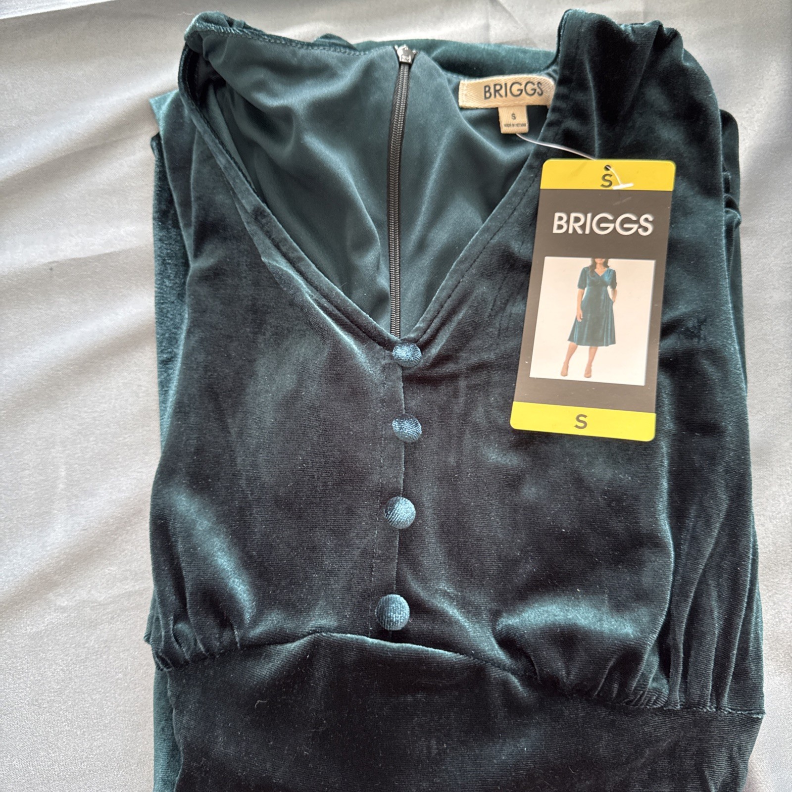 Briggs Women’s Short Sleeve V-Neck Dress, Teal, Size Small, E15