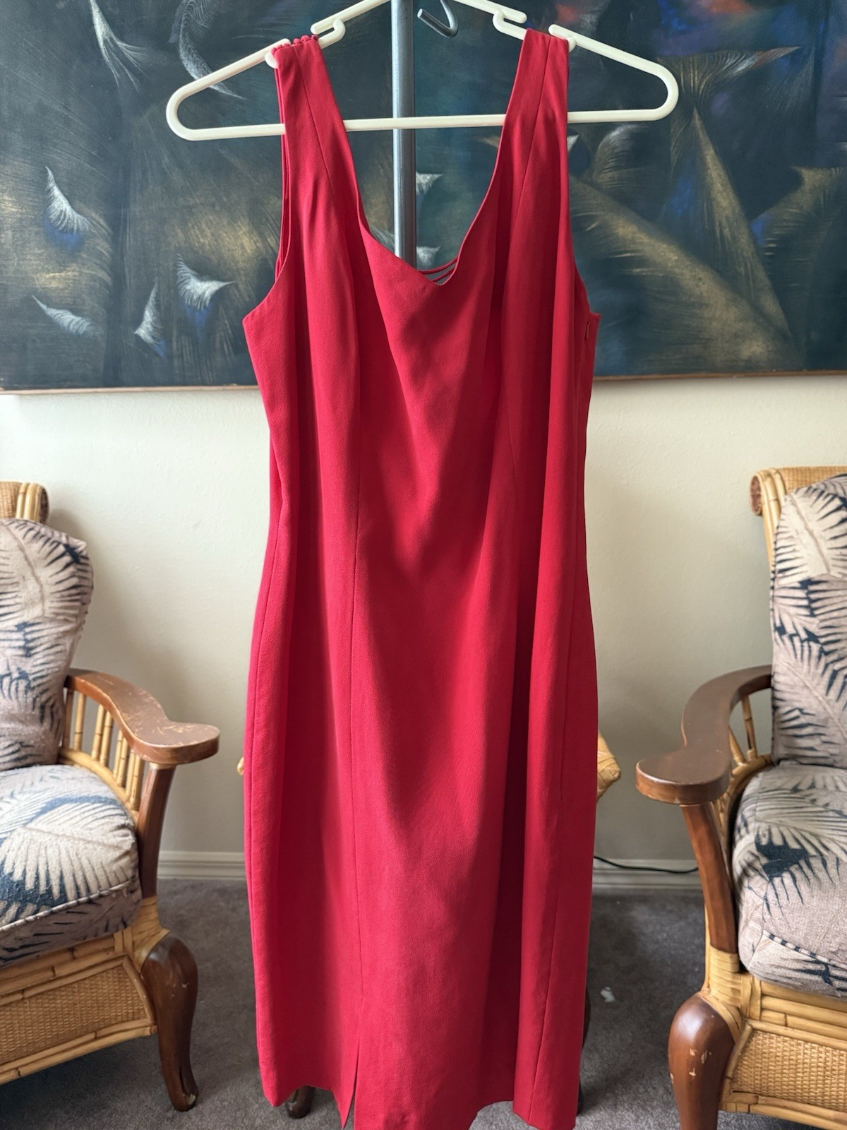 YL By Yair Vintage Red Silk Deadstock Dress Size 4