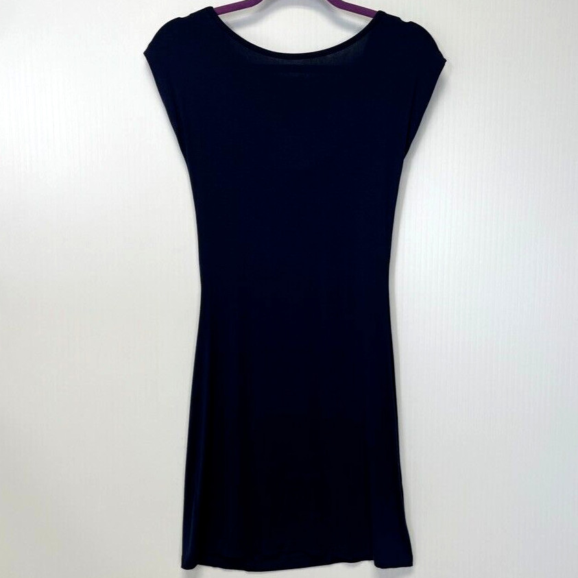 Cotton Therapy Dress Women Small Scoop Back Mini Cowl Navy Work Party Core Ne