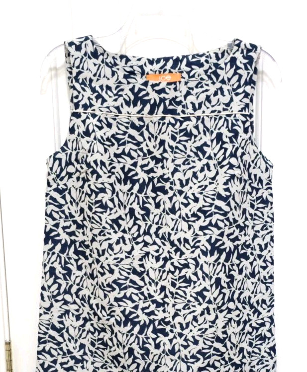 Womens Joe Fresh A Line Sleeveless Sheath Dress Small Blue Gray Side Zipper EUC