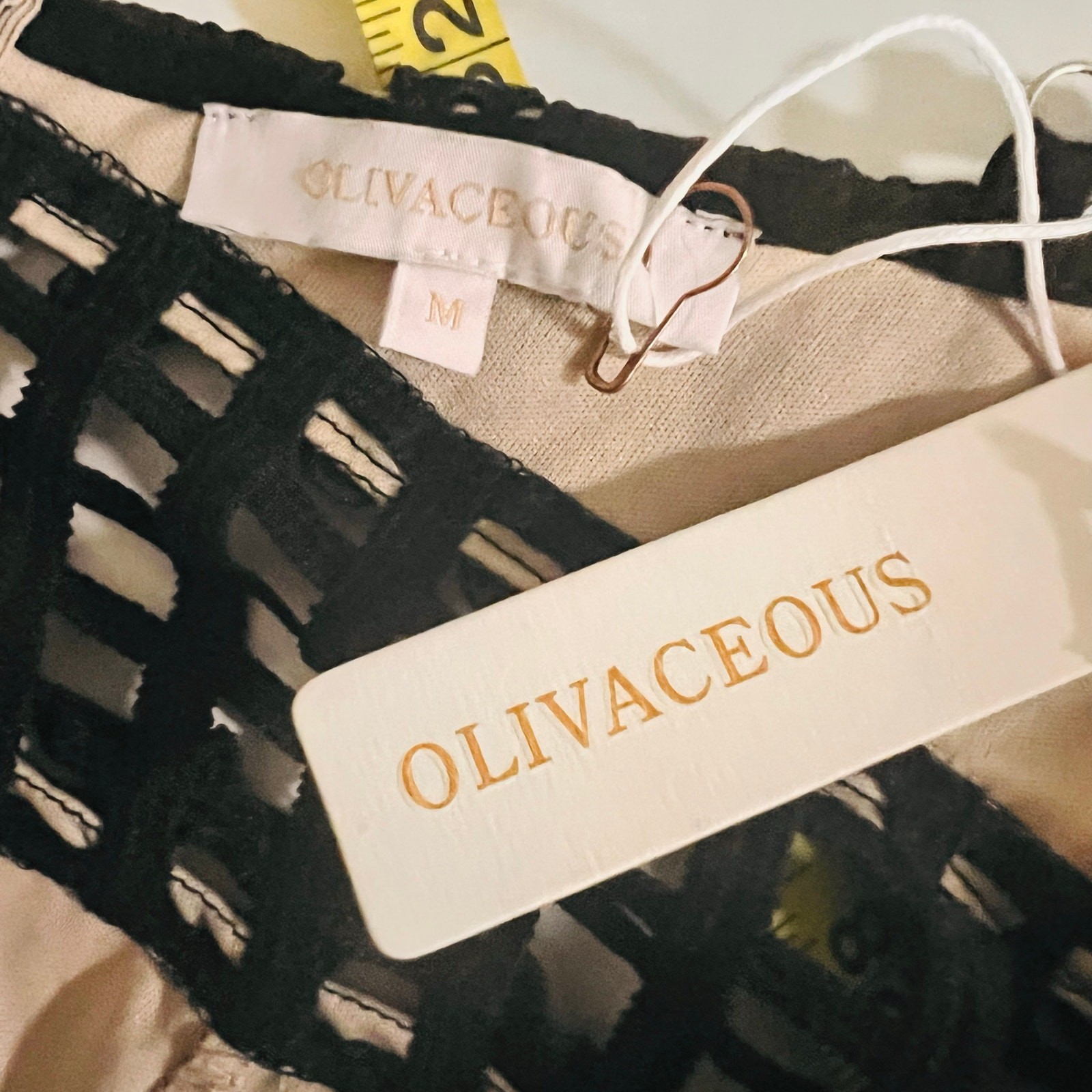 Olivaceous Guipure Lace Spagetti Strap Dress Size M Medium NWT Black