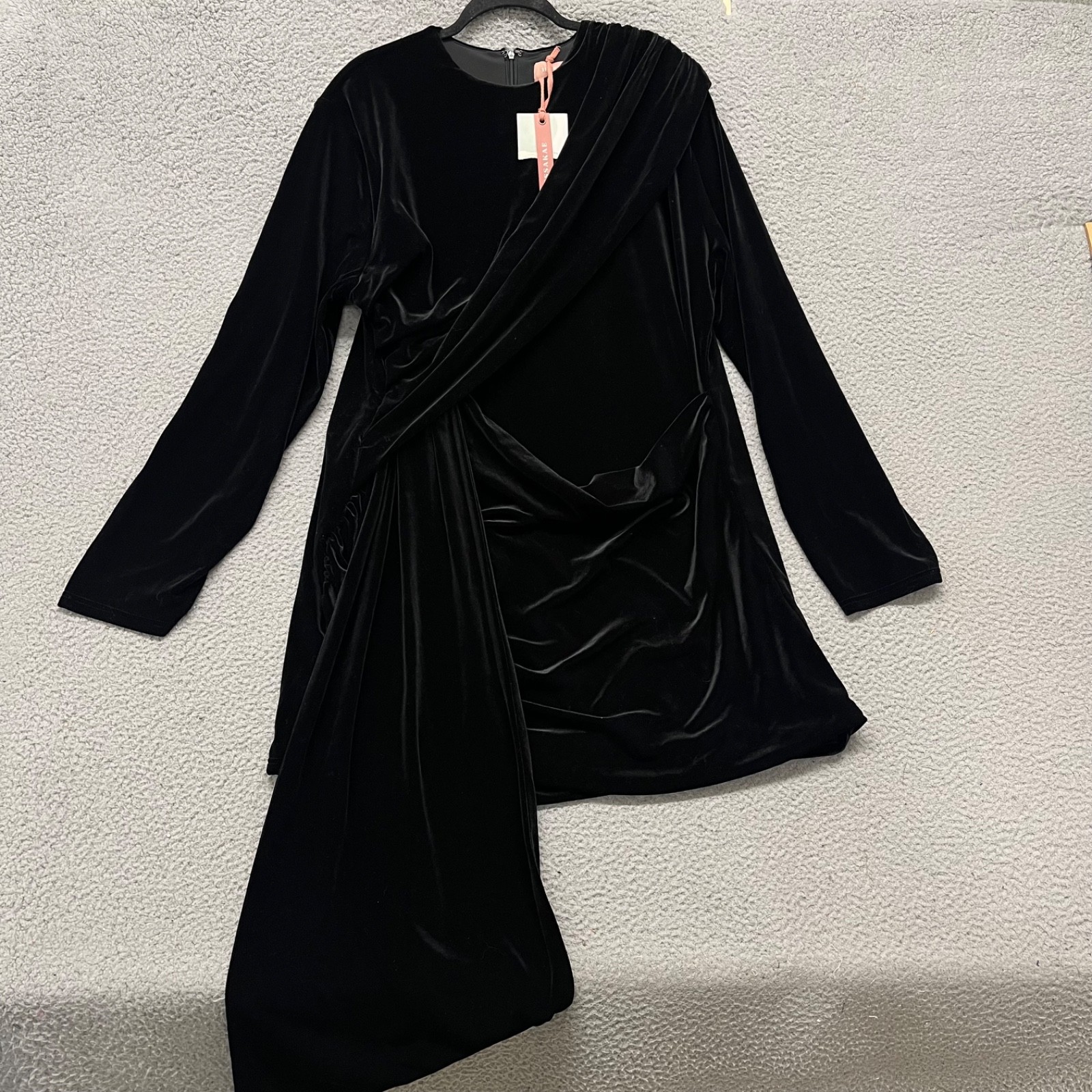 Jessakae Dress Womens 4X Black Velvet Fitted Draped Holiday Gothic Classic