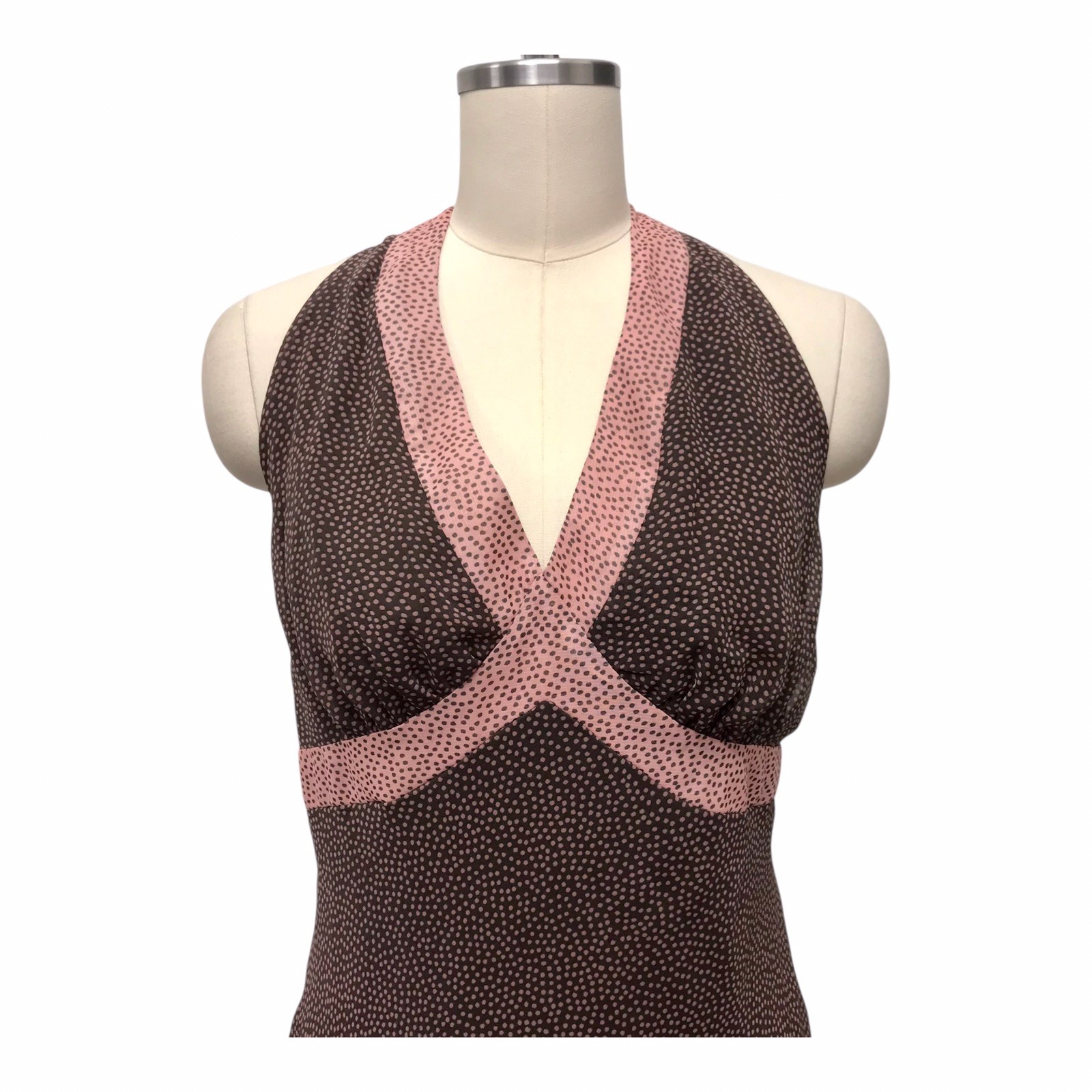VTG 90’s Y2K Jonathan Martin Polka Dot Babydoll Dress Asymmetric Brown Sz 10