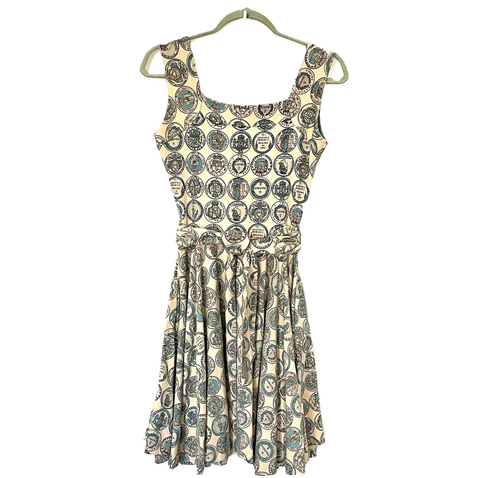Effie’s Heart Dress S Sleeveless Cotton Stretch Square Neck Swing Rockabilly