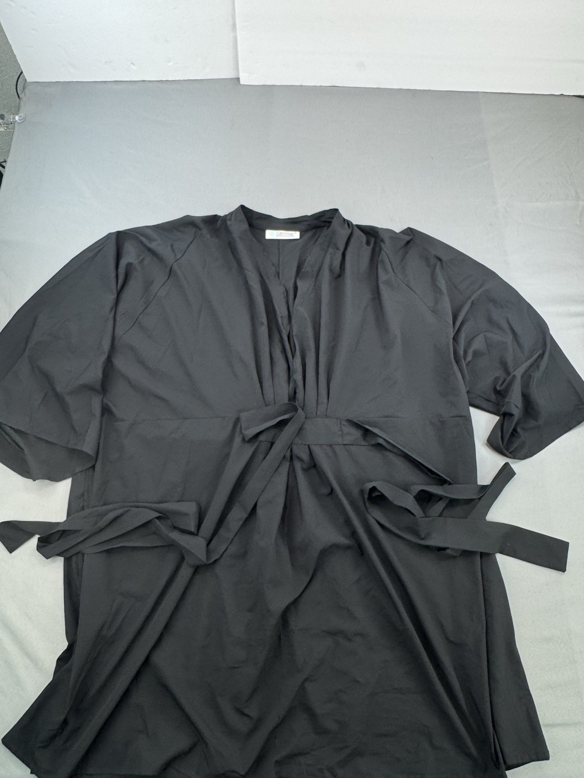 Coolibar Black Dress Womens Oversized L Shirt Tie Strap Sun Protection Bikini