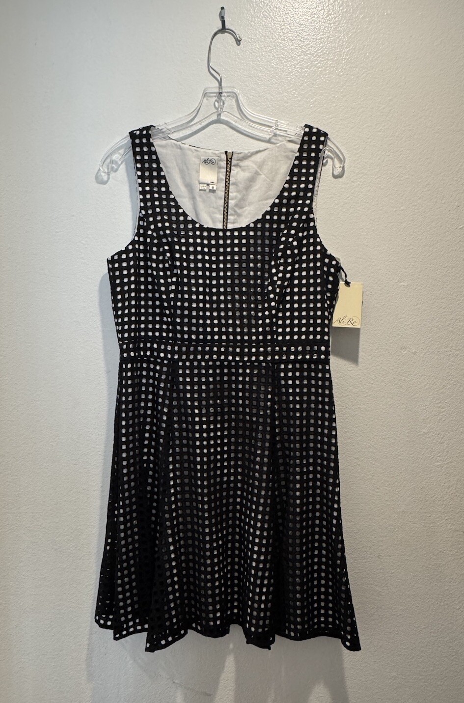 Ali Ro Size 8 Geo Print Eyelet Textured Sheath Dress Anthropologie Preppy Retro