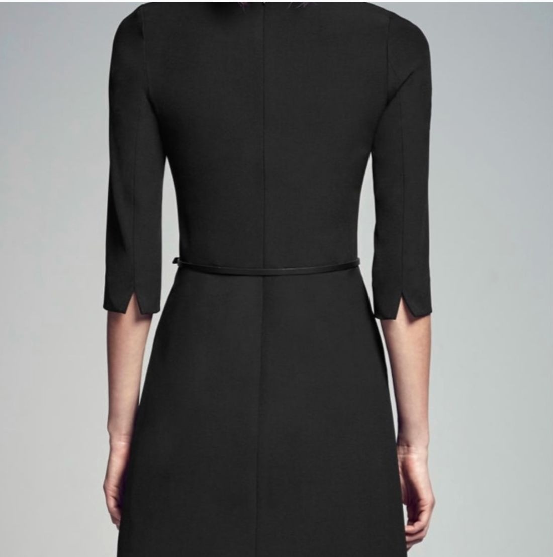 MM LaFleur The Alexandra 2.0 Black A-Line 3/4 Sleeve V-Neck Dress 6