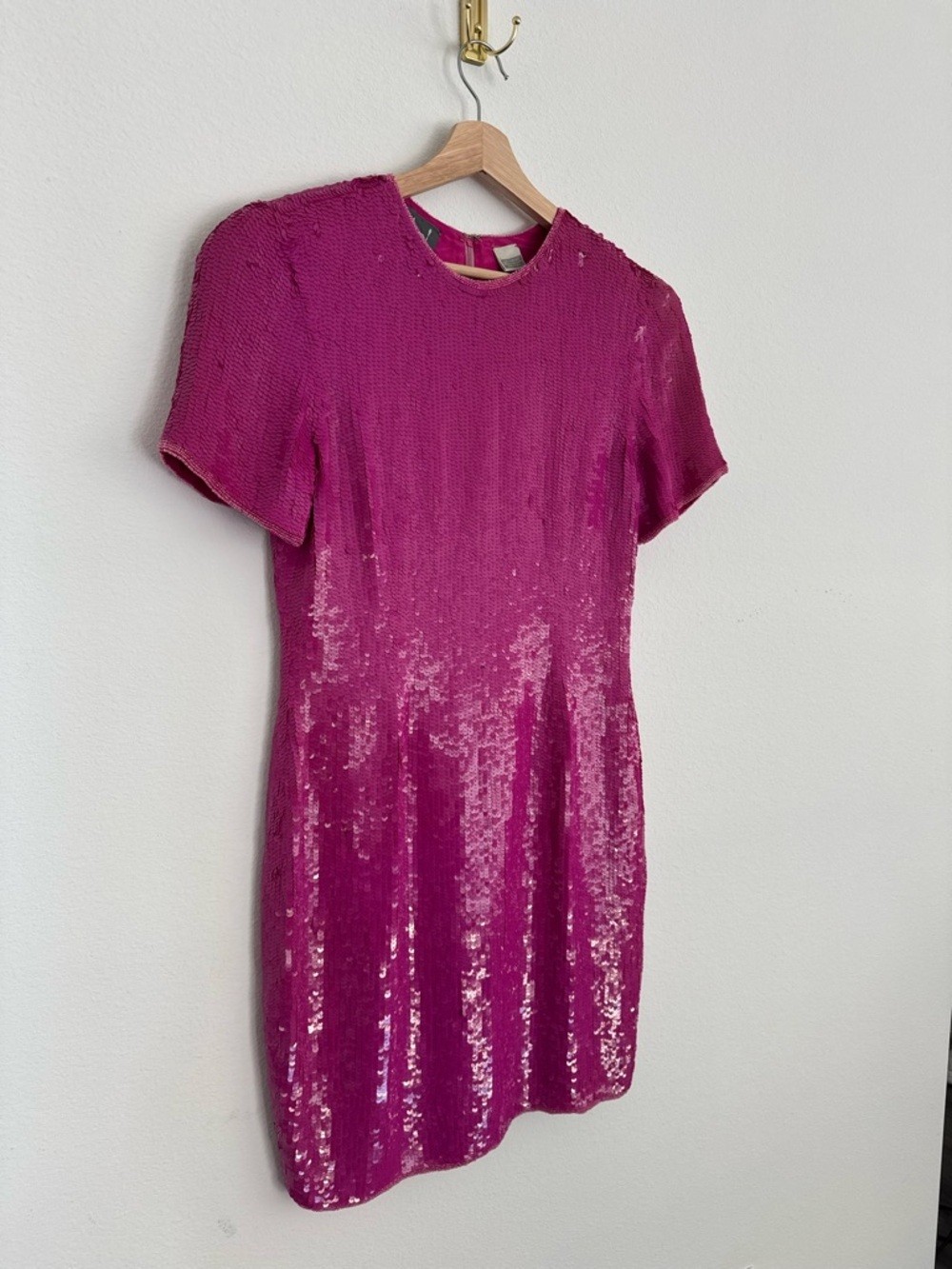 Vintage 100% Silk Sequin Mini Dress