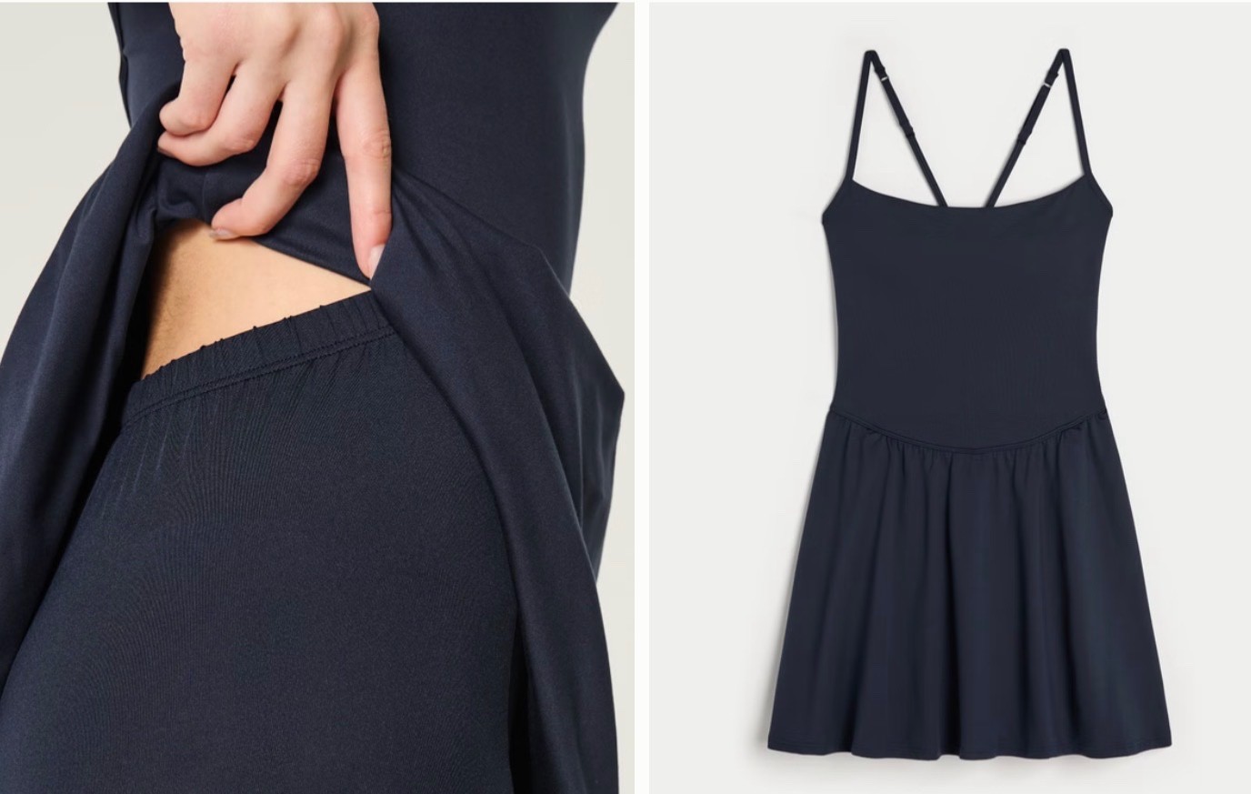 Hollister Gilly Hicks Active Dress w built-in shorts NAVY LARGE NWT