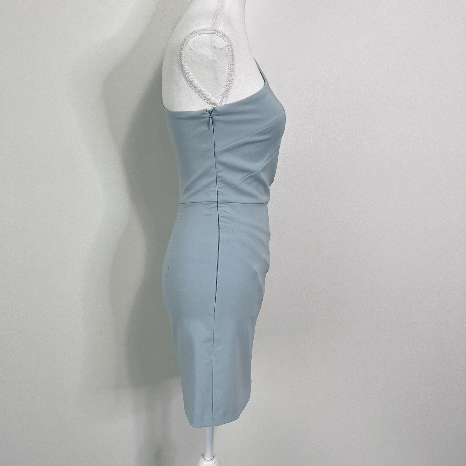 Michael Costello x REVOLVE Ava One Shoulder Mini Dress Size S Ice Blue Party