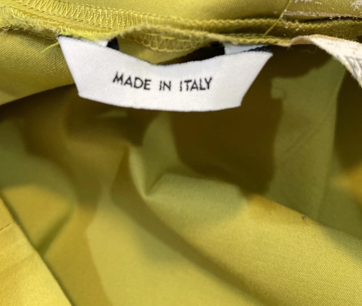 Moschino Cheap & Chic Chartreuse Sleeveless Cotton Pleated A line Dress 6 Modern