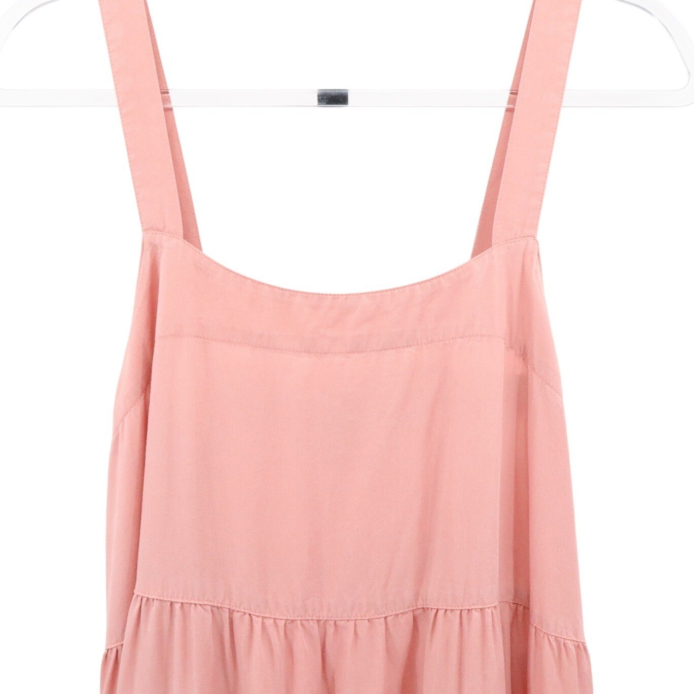 The Drop Pink Tiered Maxi Dress Square Neck Sleeveless Cottagecore L