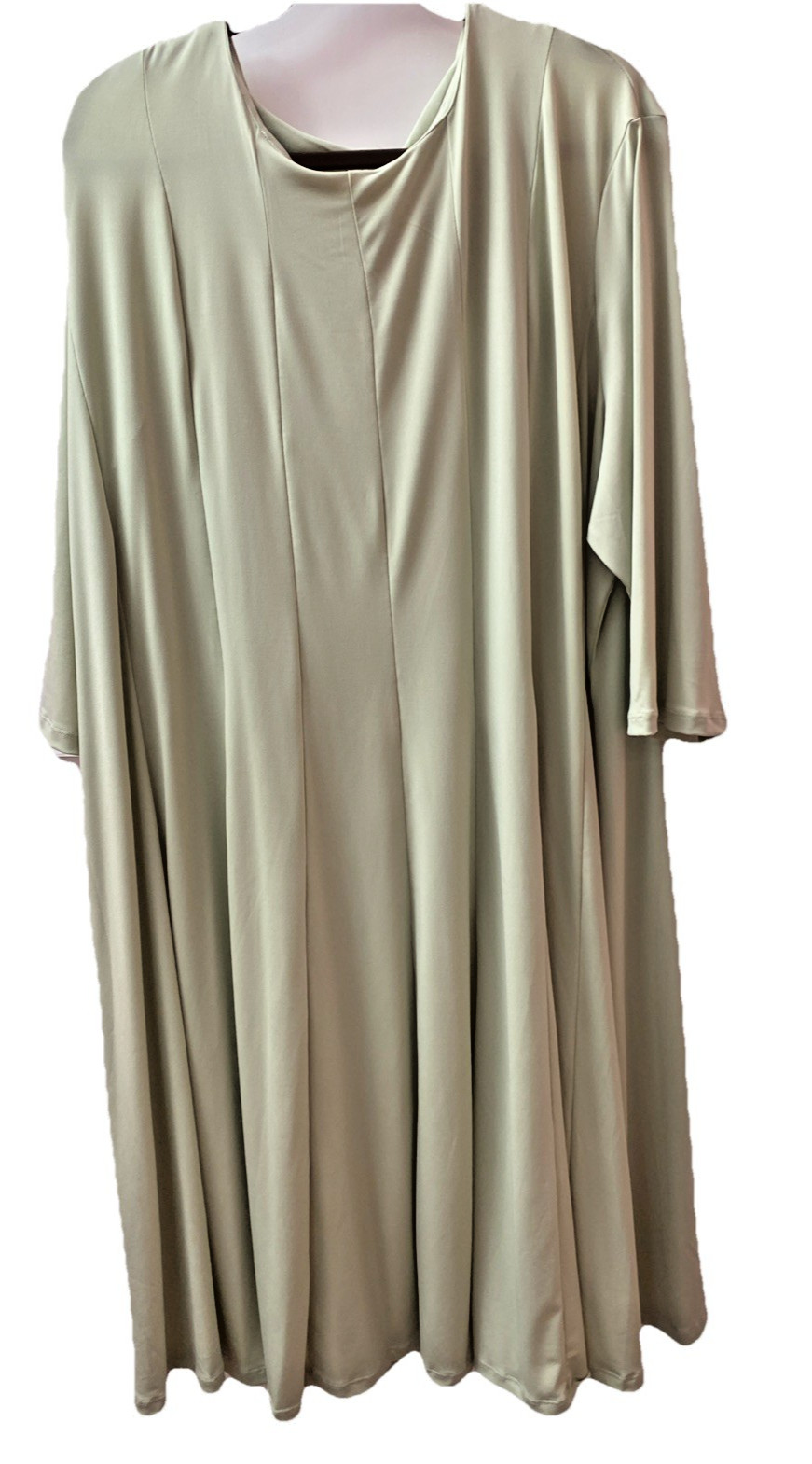 Women’s 3XL Polyester Flair Dress From BLAIR. 3/4 Sleeve. Pastel Green NWOT