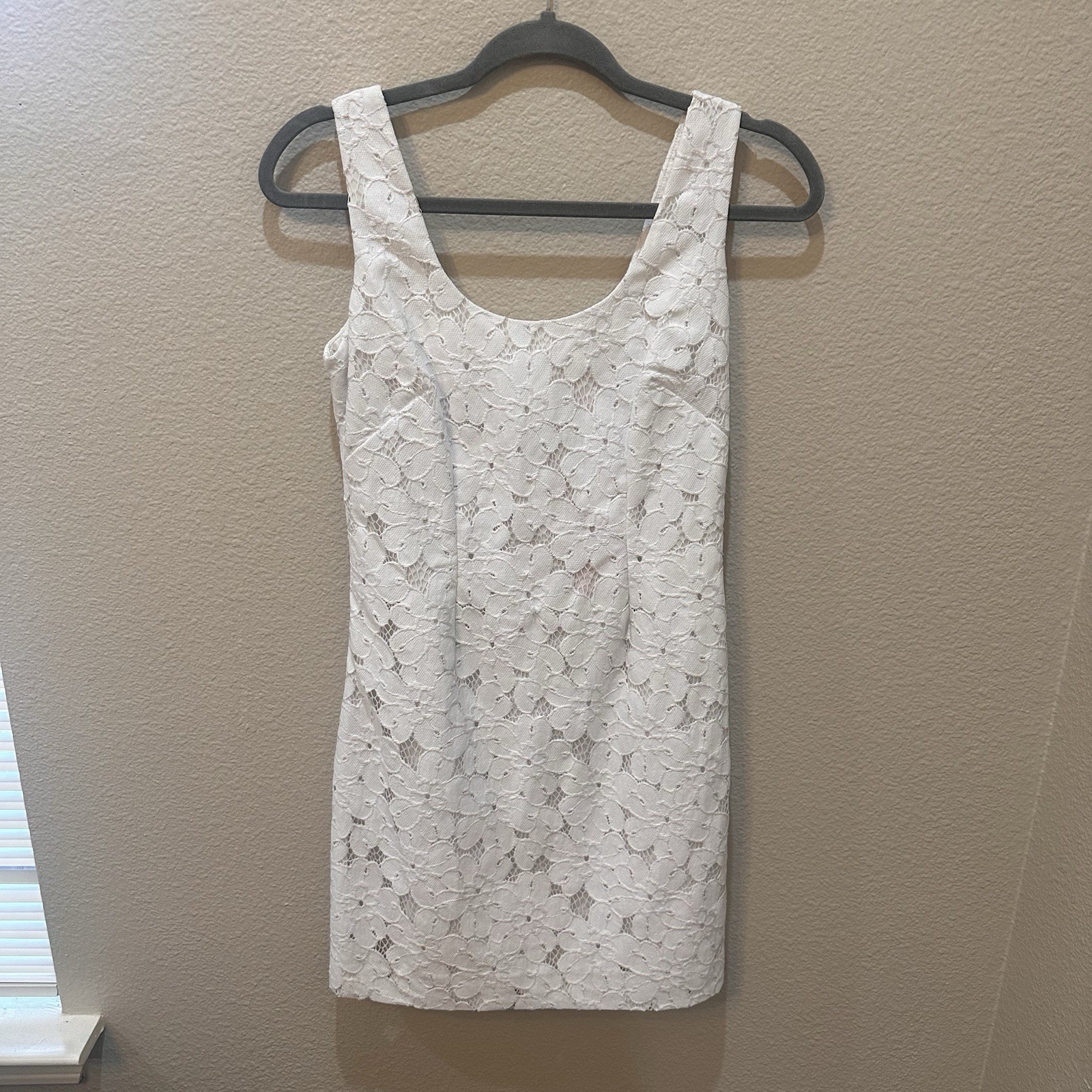 Lilly Pulitzer Womens Dress 0 White Lace Sleeveless Mini Bridal Bachelorette LWD