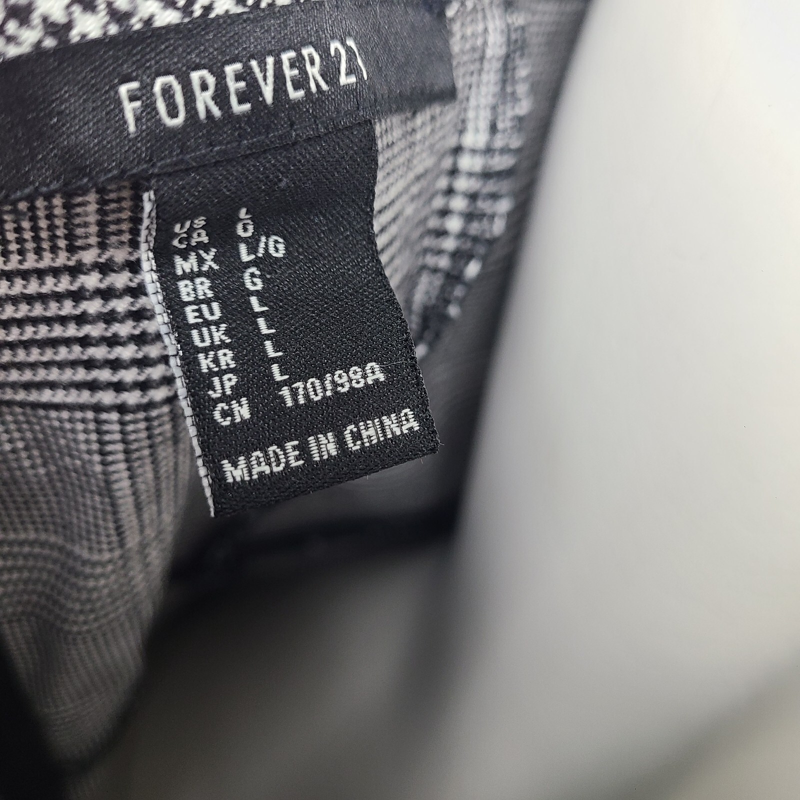 FOREVER 21 Black White Plaid Spaghetti Strap Zip Back Dress Womens Size L Large