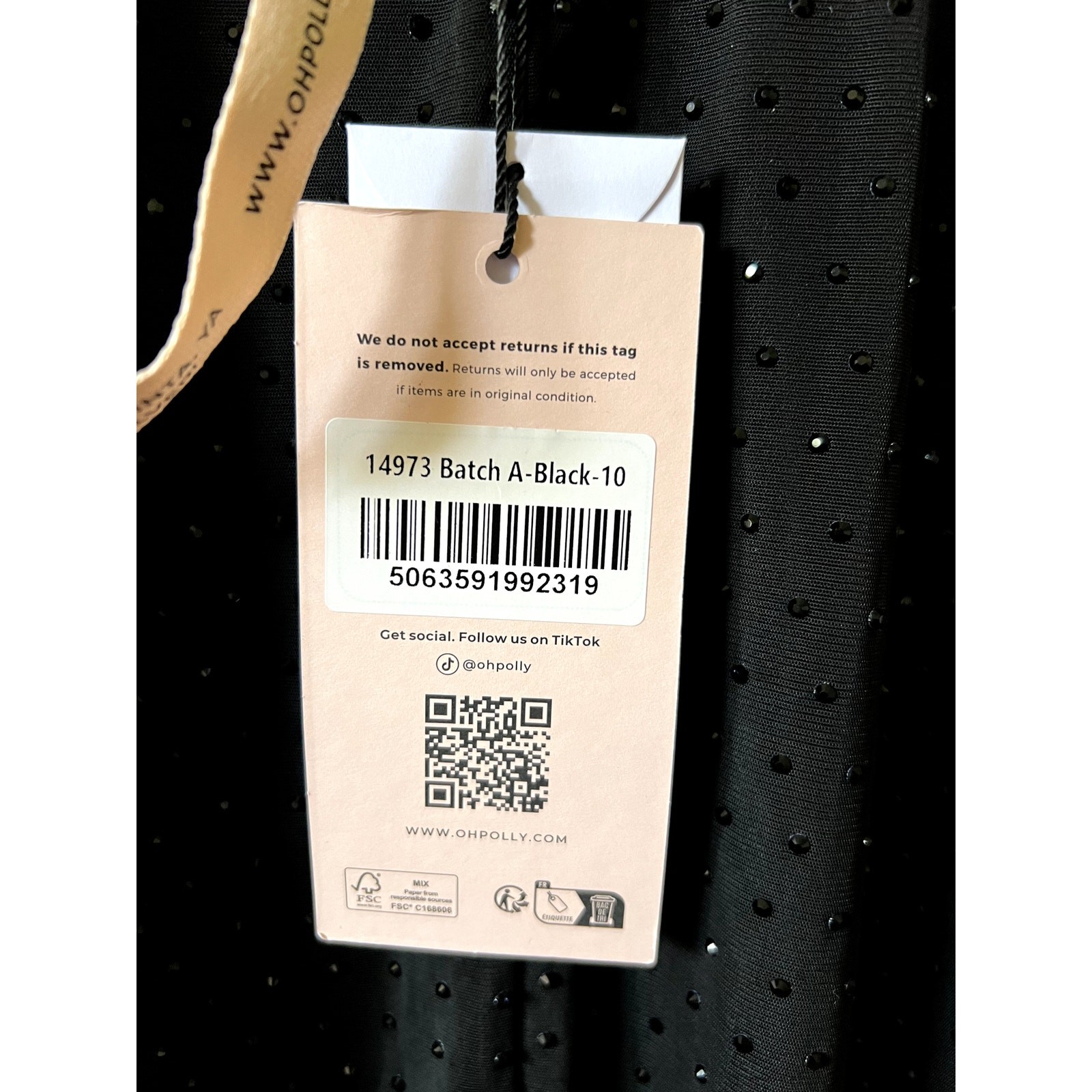 Oh Polly Celandine Sheer Embellished Backless Maxi Dress in Black size 6 New