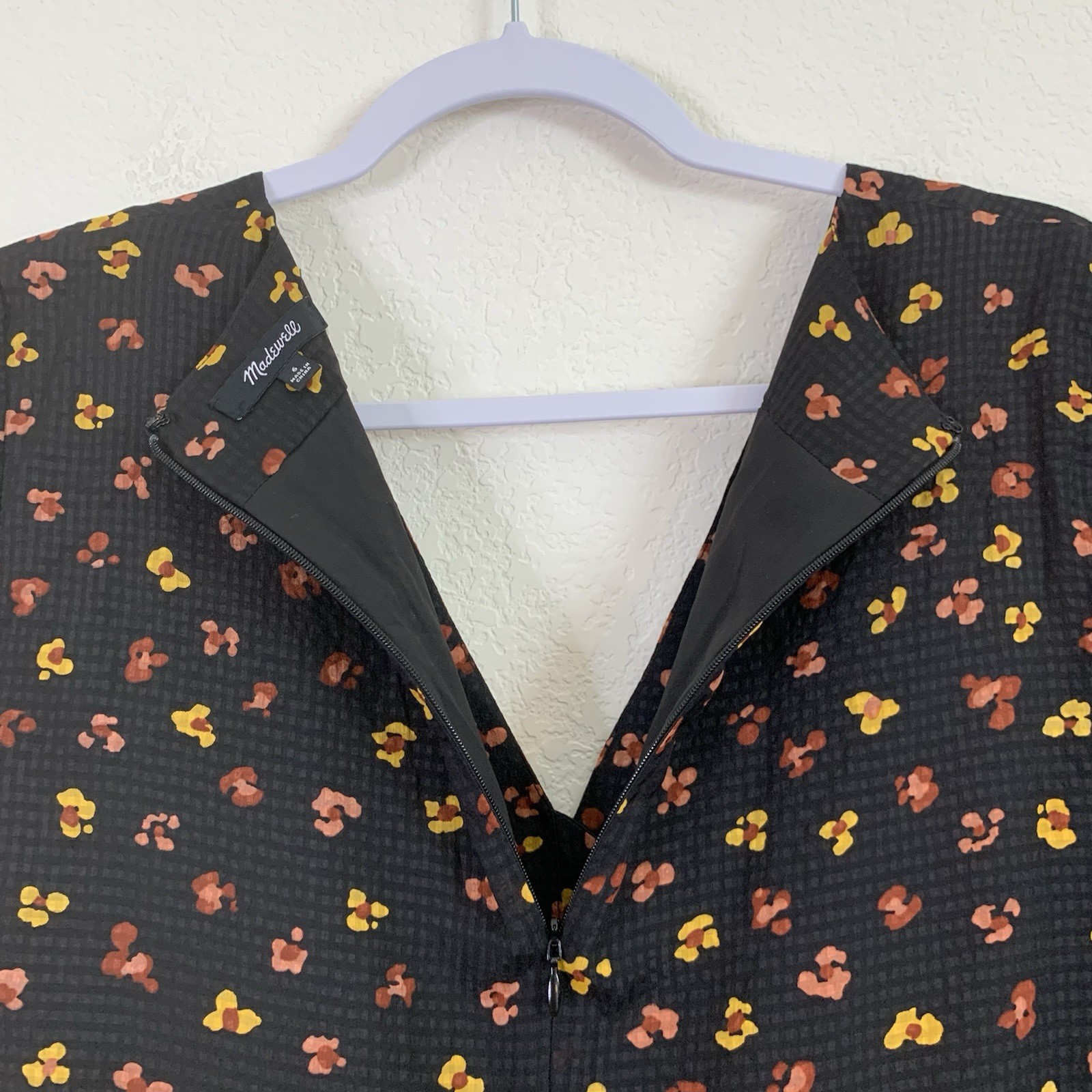 Madewell 100% Silk Button-Front Swing Dress in Feline Floral 6