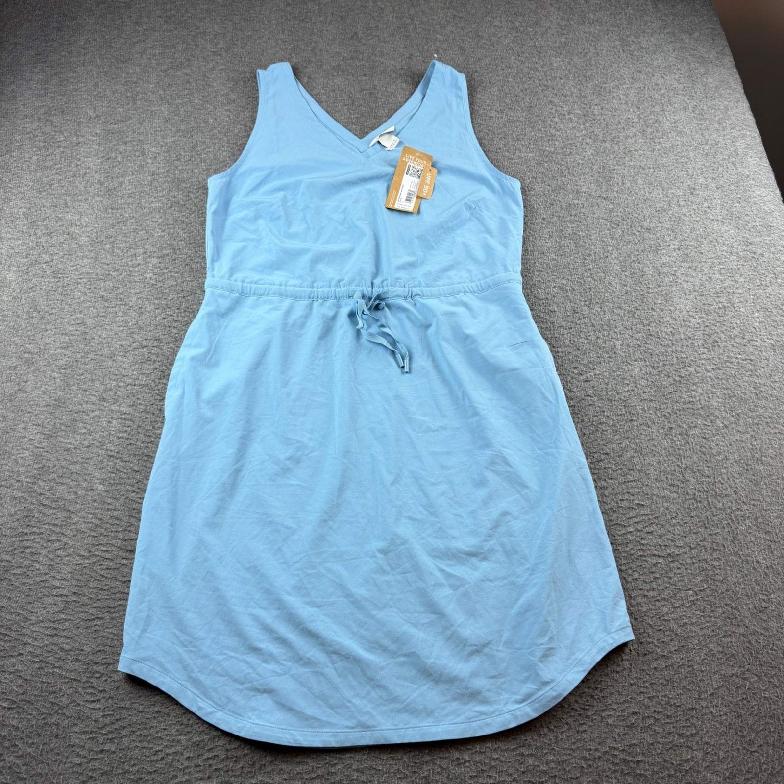 Eddie Bauer Departure Tank Dress Women’s S Blue UPF 50+ Drawstring Waist Pockets