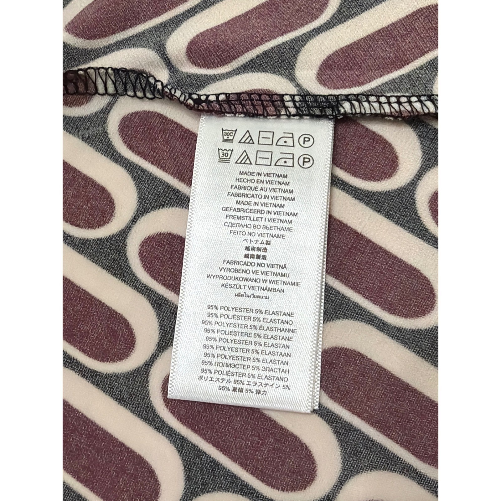Michael Michael Kors Womens XL Burgundy Geometric Link Print Long Sleeve Dress