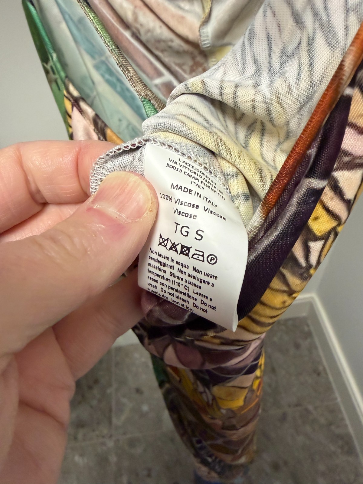 Monica Sarti Vibrant Mosaic Pattern Long Dress Size:Small