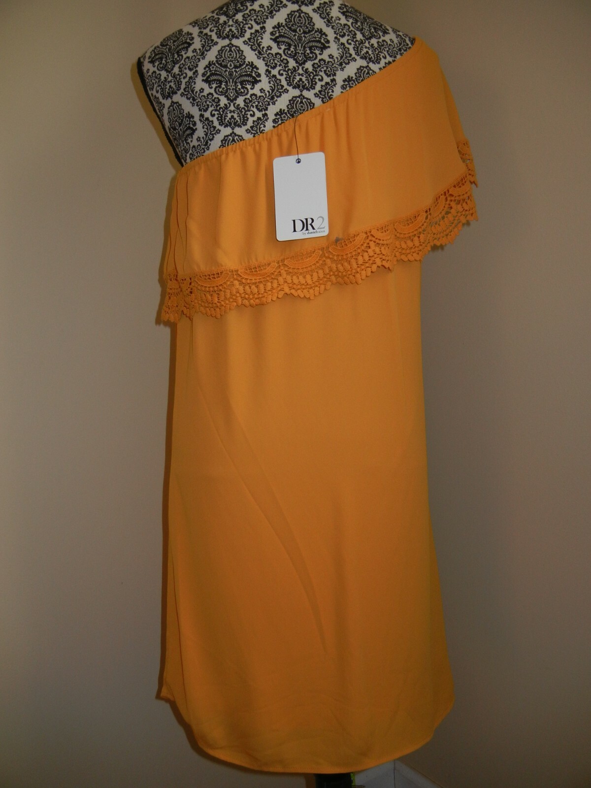 DR2 By Daniel Rainn Womens One Shoulder Solid Dress-Size S