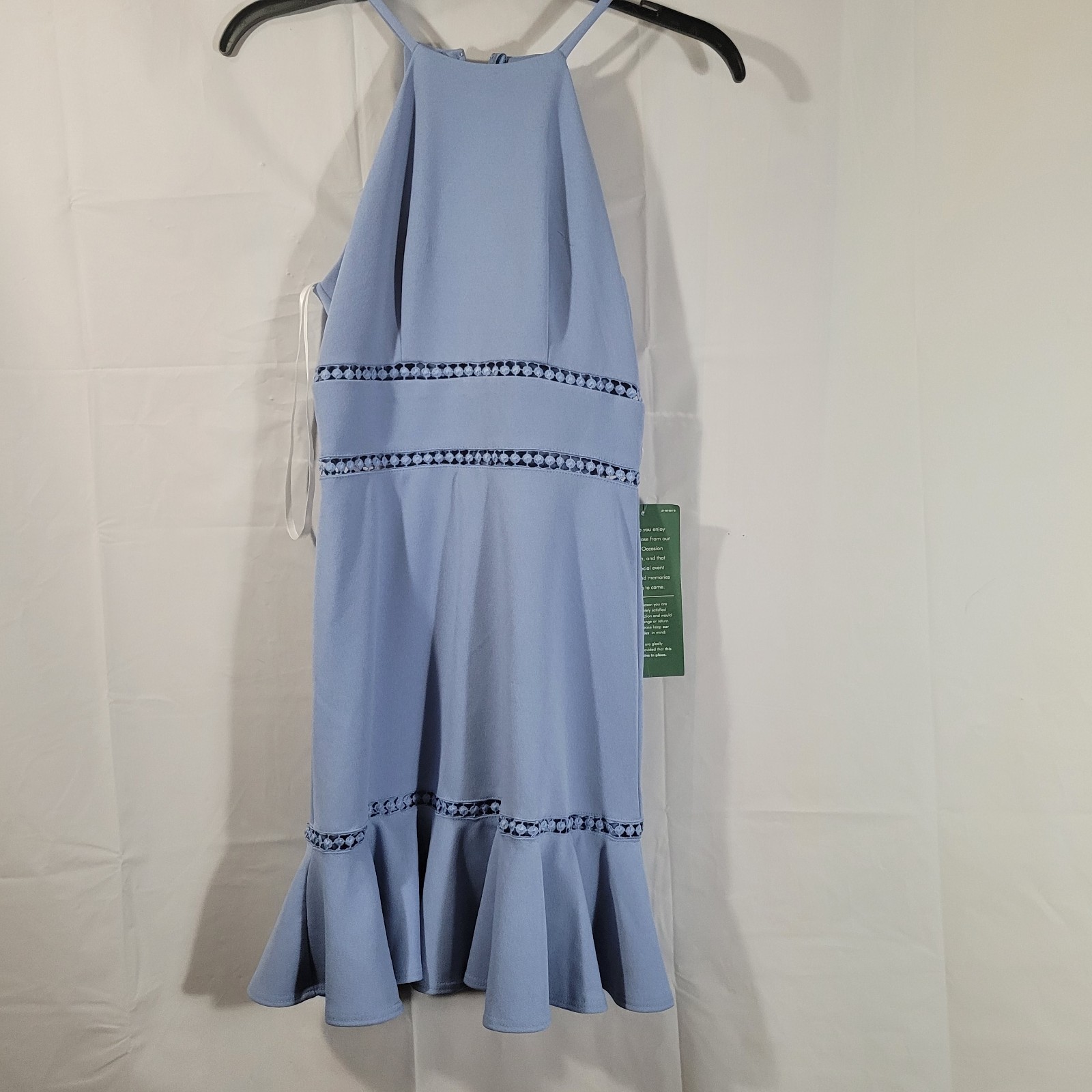 B. Smart Juniors size 0 Eyelet Ruffle Halter Neck Periwinkle Dress SpringWedding