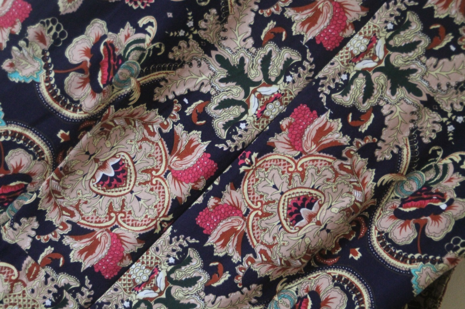 Joe Browns Gold Cream Navy Fleur De Lys Dress UK 12 Summer Boho Occasion NEW