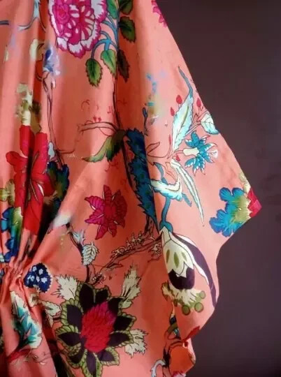 Indian Vintage 100% Cotton Long Beach Maxi Kaftan Dress One Size Caftan Kimono