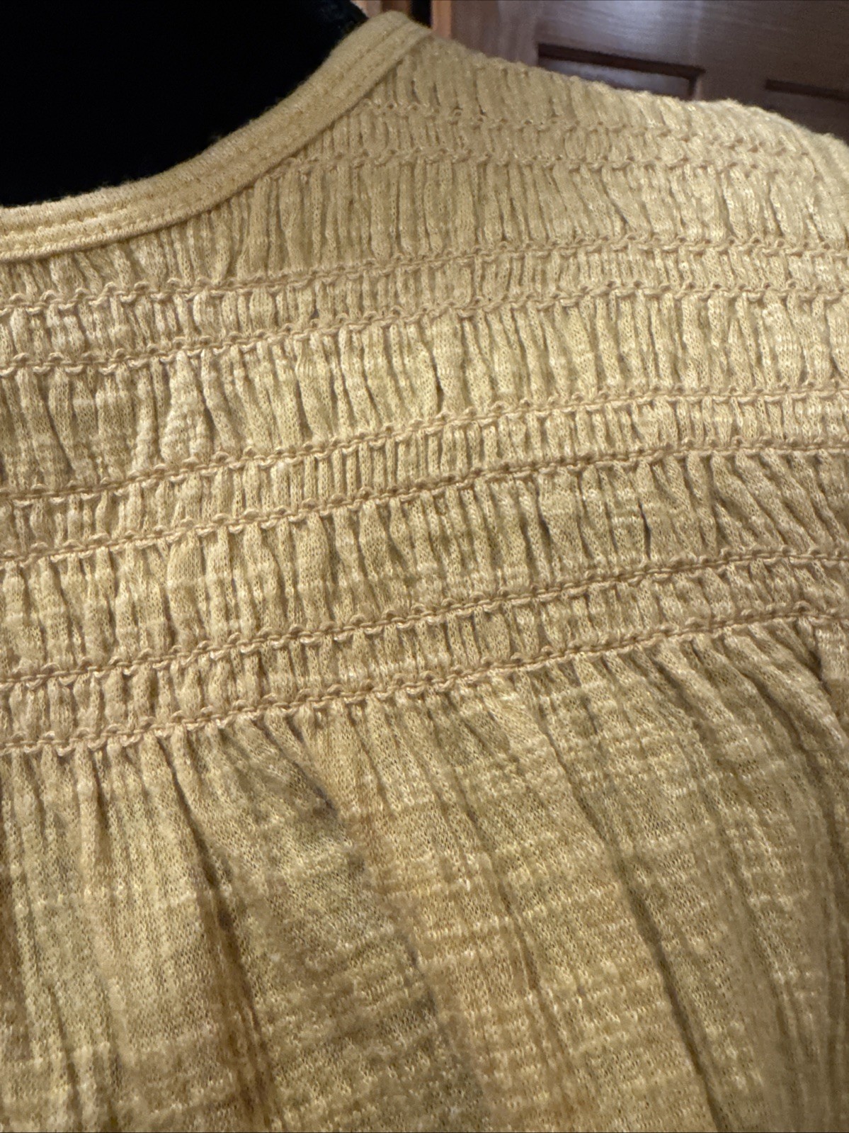 Harper 241 Sz. M Ruffled, non Lined sleeveless Dress Mustard Boho Cottagecore