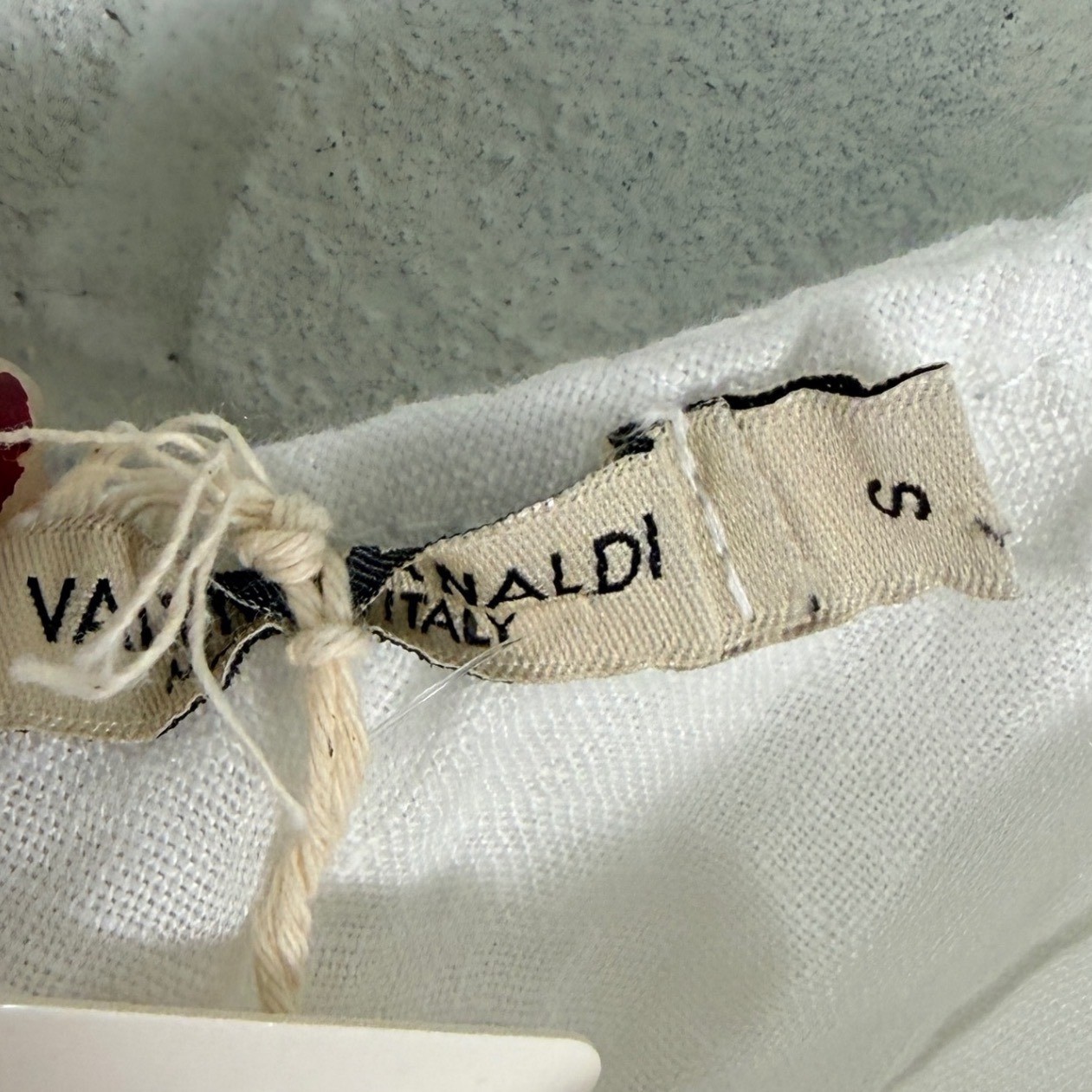 Valentina Naldi One Shoulder Linen Dress Womens S White Ruffle Made in Italy