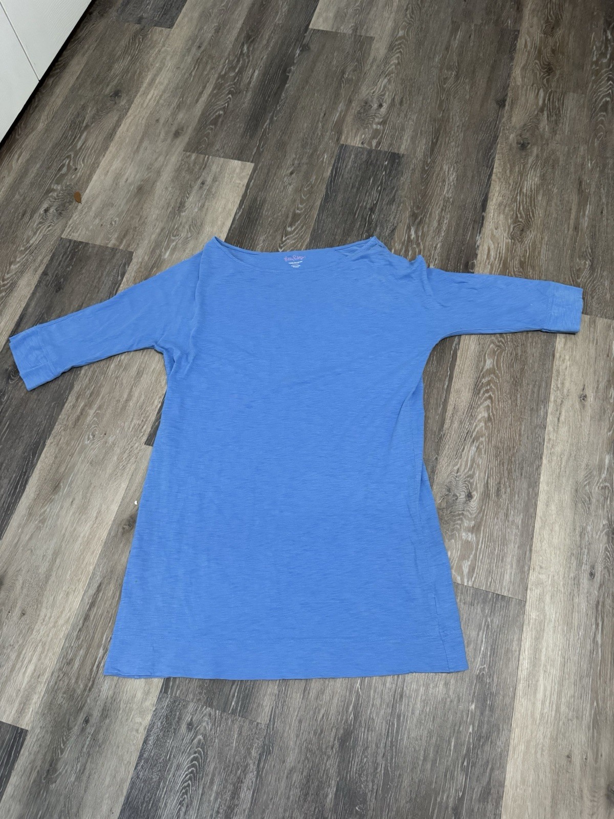 Lily Pulitzer Dress 100% Pima Cotton Size X Large Tee Shirt Dress Blue