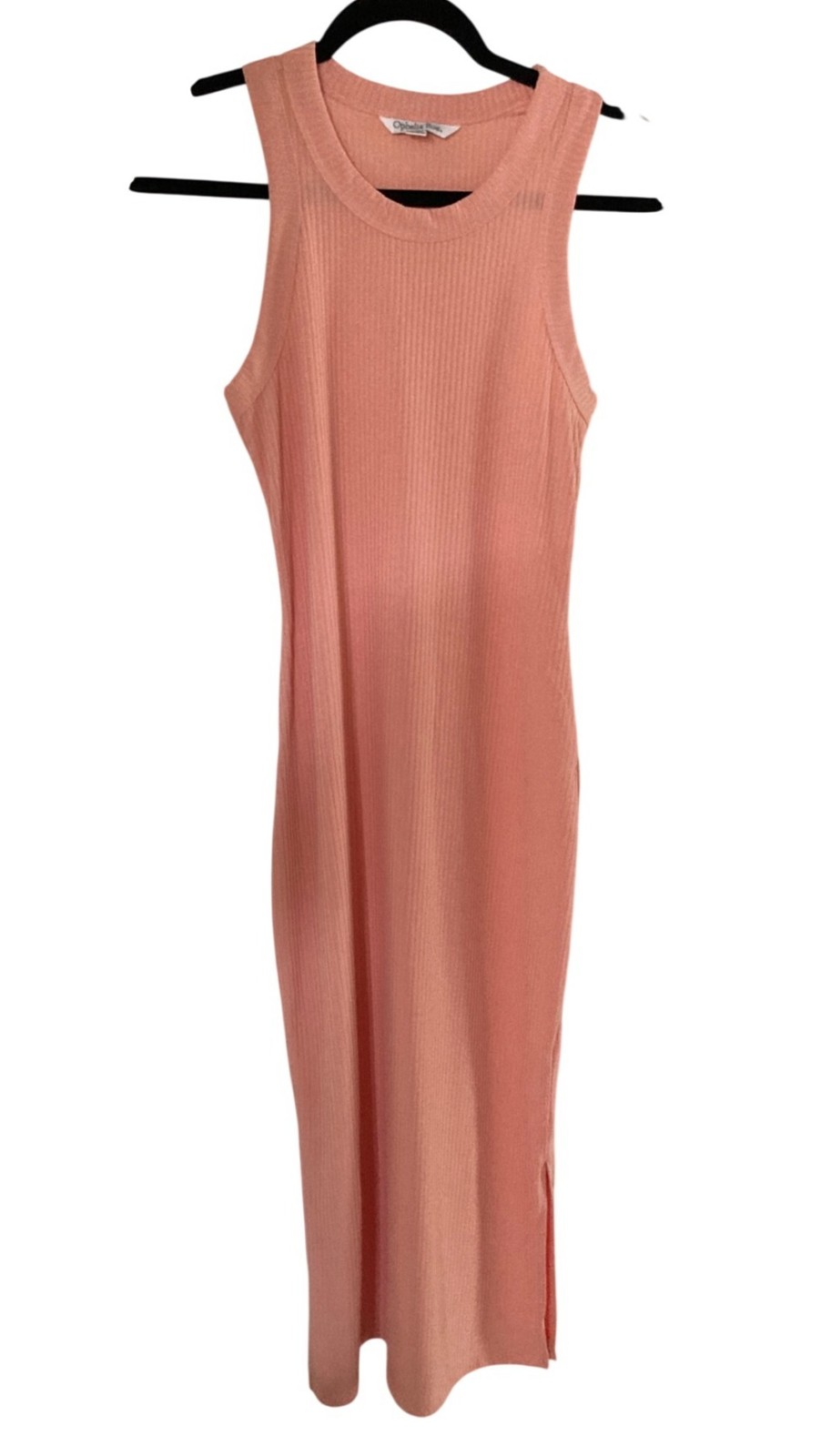 Ophelia Roe Peach Tank Long Ribbed Slit Maxi Dress NWT