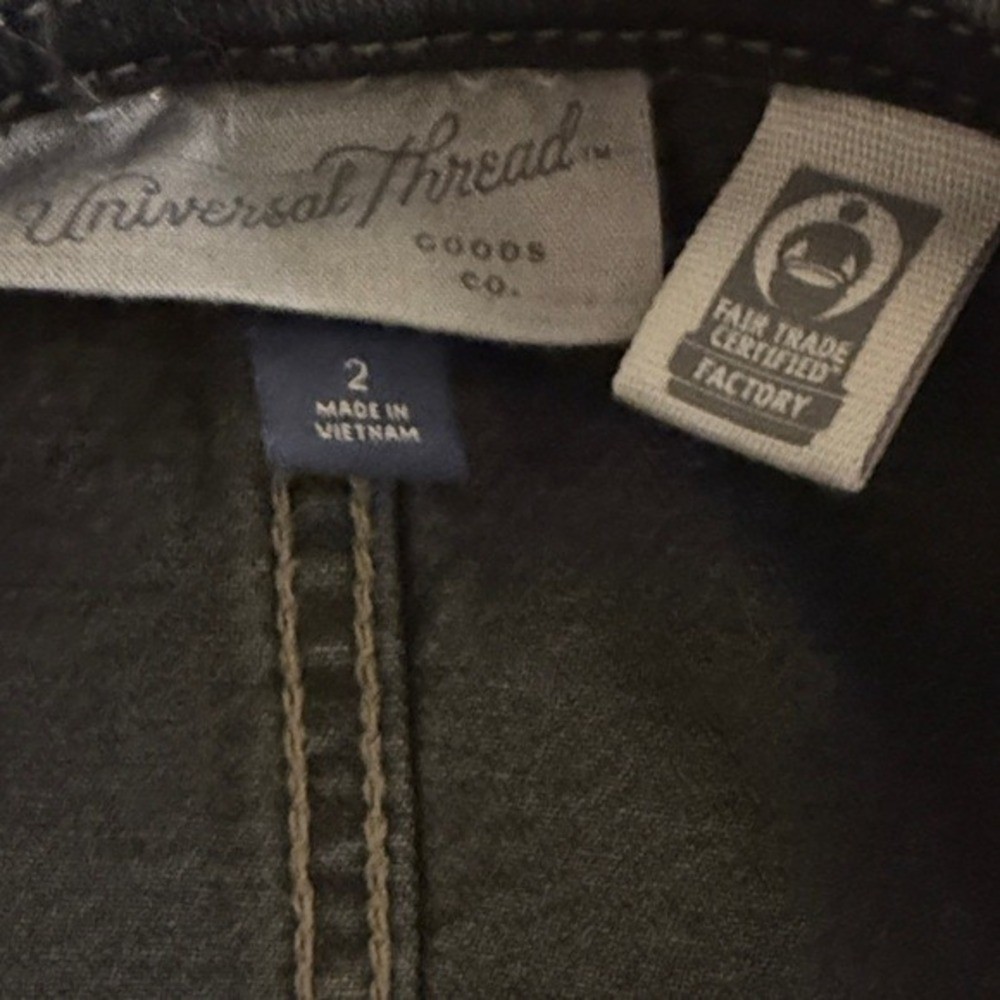 Universal Thread Denim Halter Midi Dress Dark Wash Button Front Womens 2 NEW
