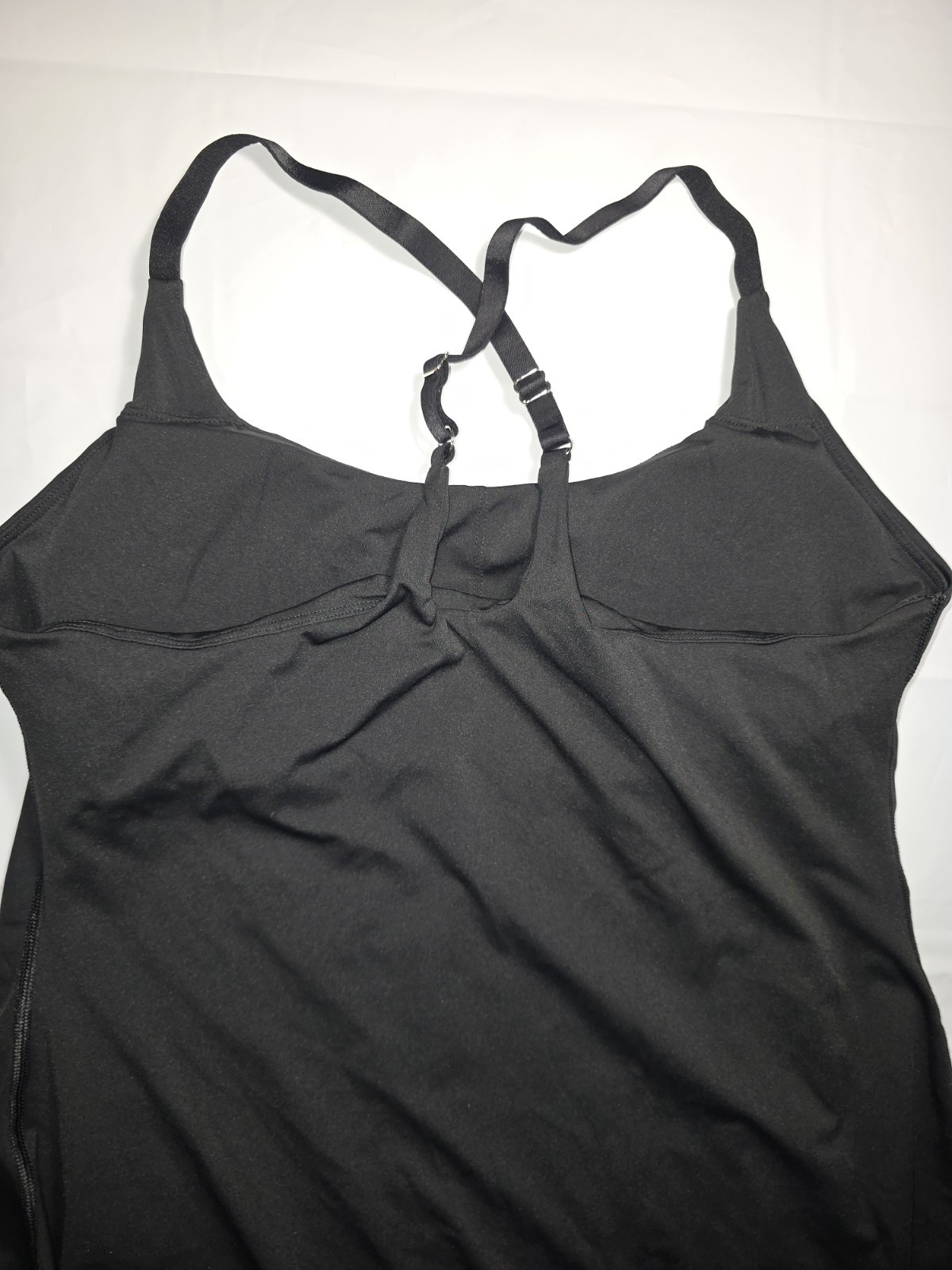 Ewedoos Women’s Black Spaghetti Strap Slip built in shorts&bra Dress size Large
