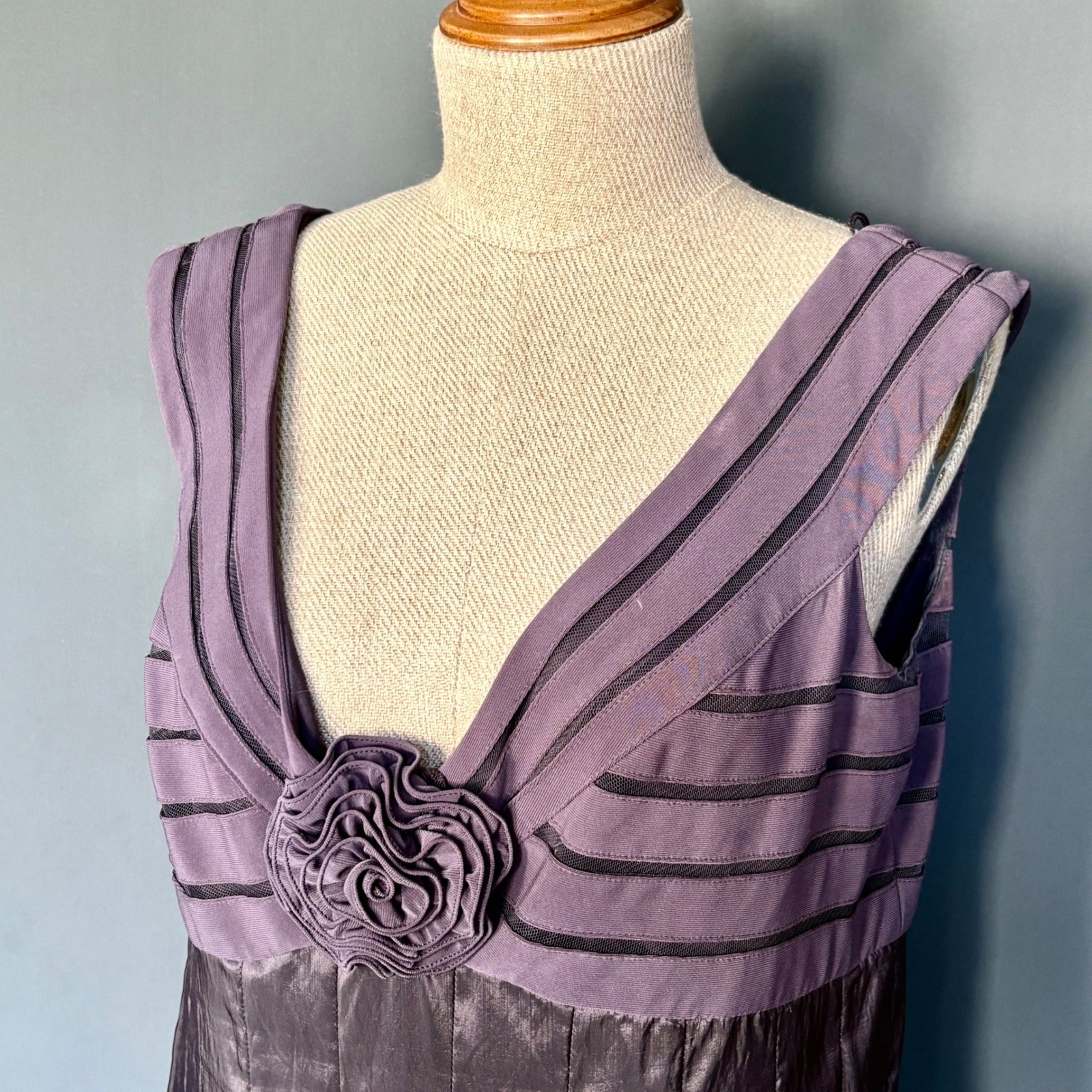 Adrianna Papell Fit & Flare Cocktail Dress | Sz 14 | Eggplant Purple Whimsigoth