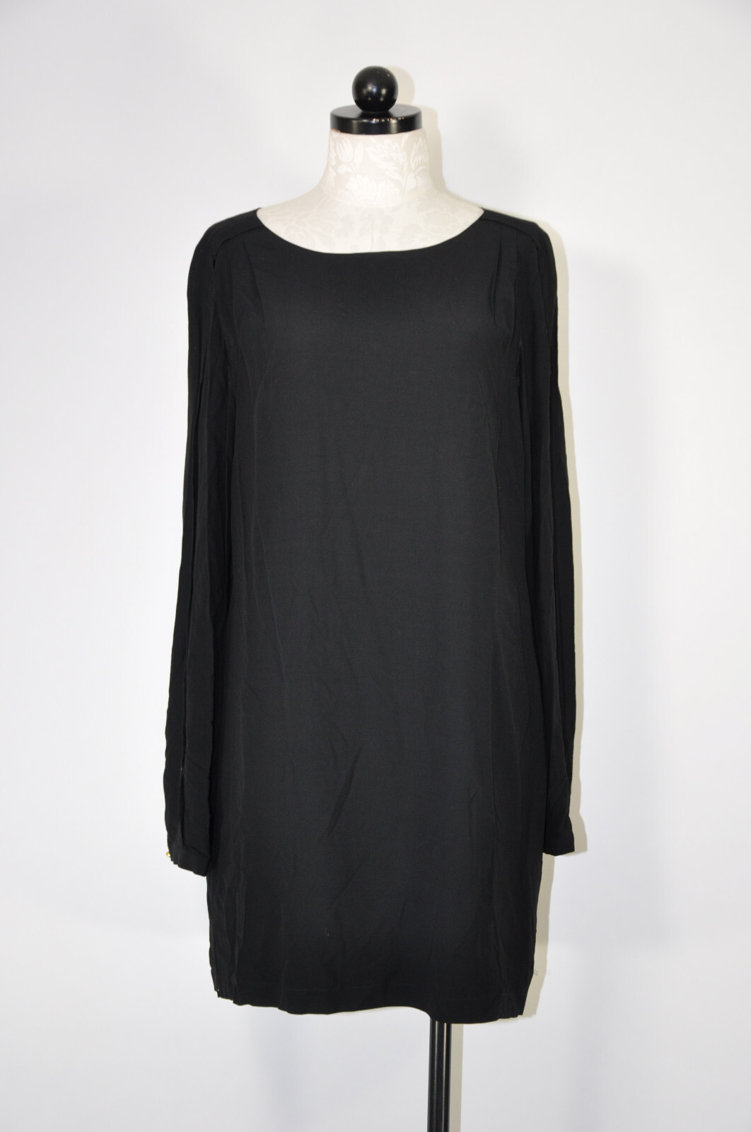 Twelfth Street Black Rayon Crochet Lace Back Whimsigoth Witchy Dress Women L
