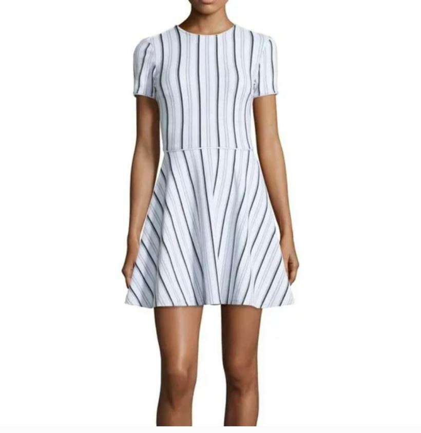 OPENING CEREMONY – White striped ” FIT AND FLARE” Streetwear dress S