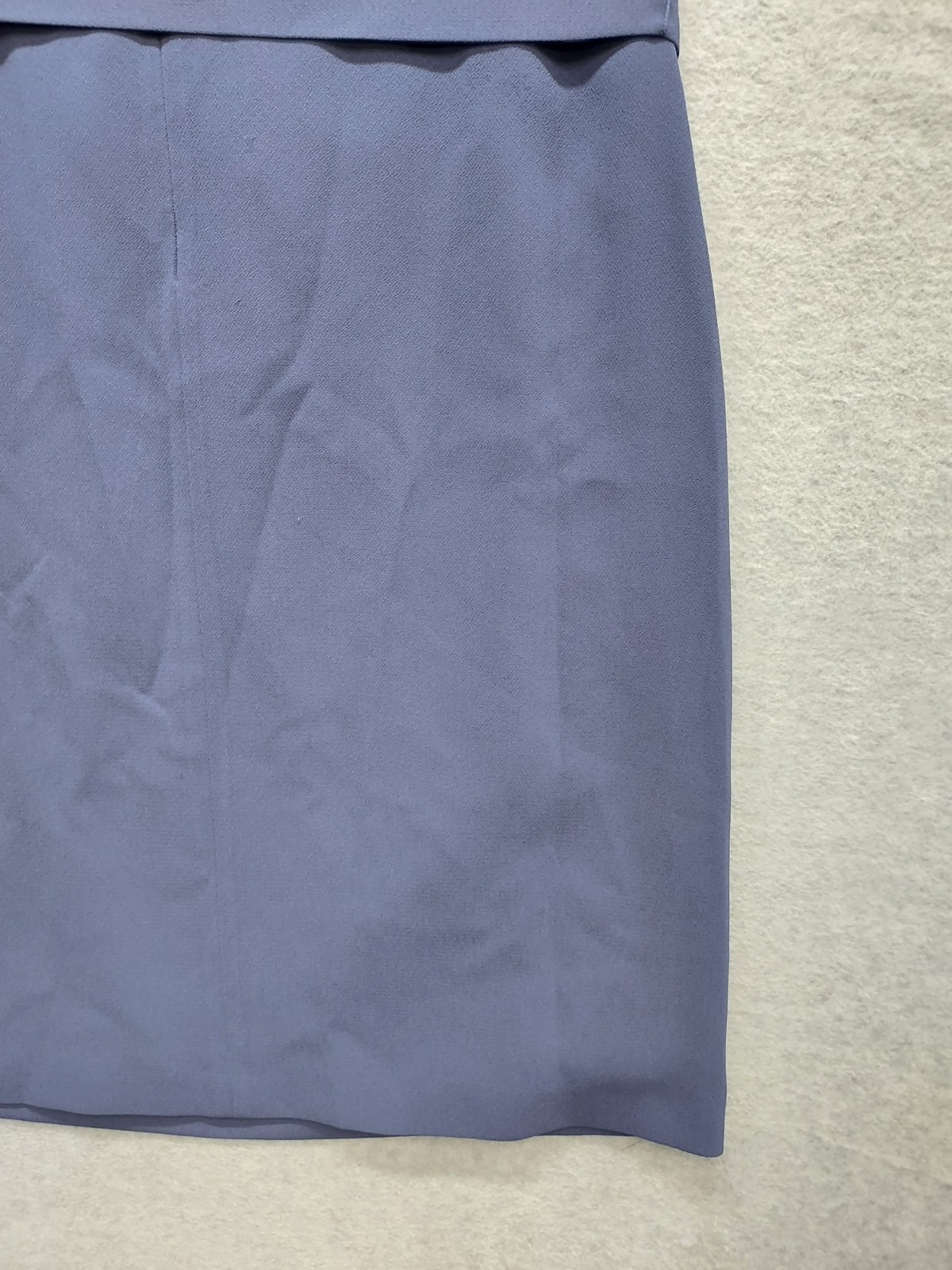 Hugo Boss Women Shift Dress 12 Blue Back Zipper Tie Waist Short Sleeve Cocktail